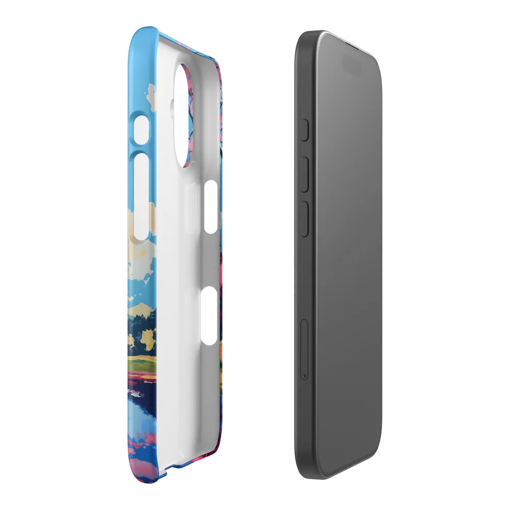 Cherry Blossom Lake Reflection 
 iPhone 12 Mini | Snap Case