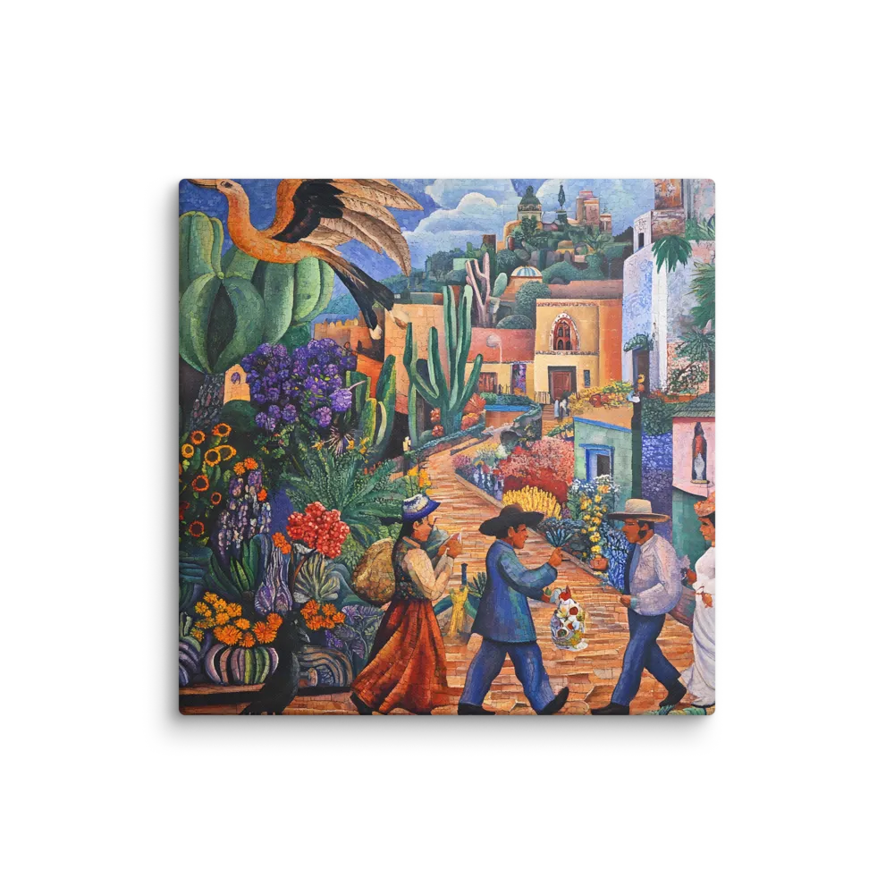 Vibrant Village Life 
 Canvas | 26″x 26″