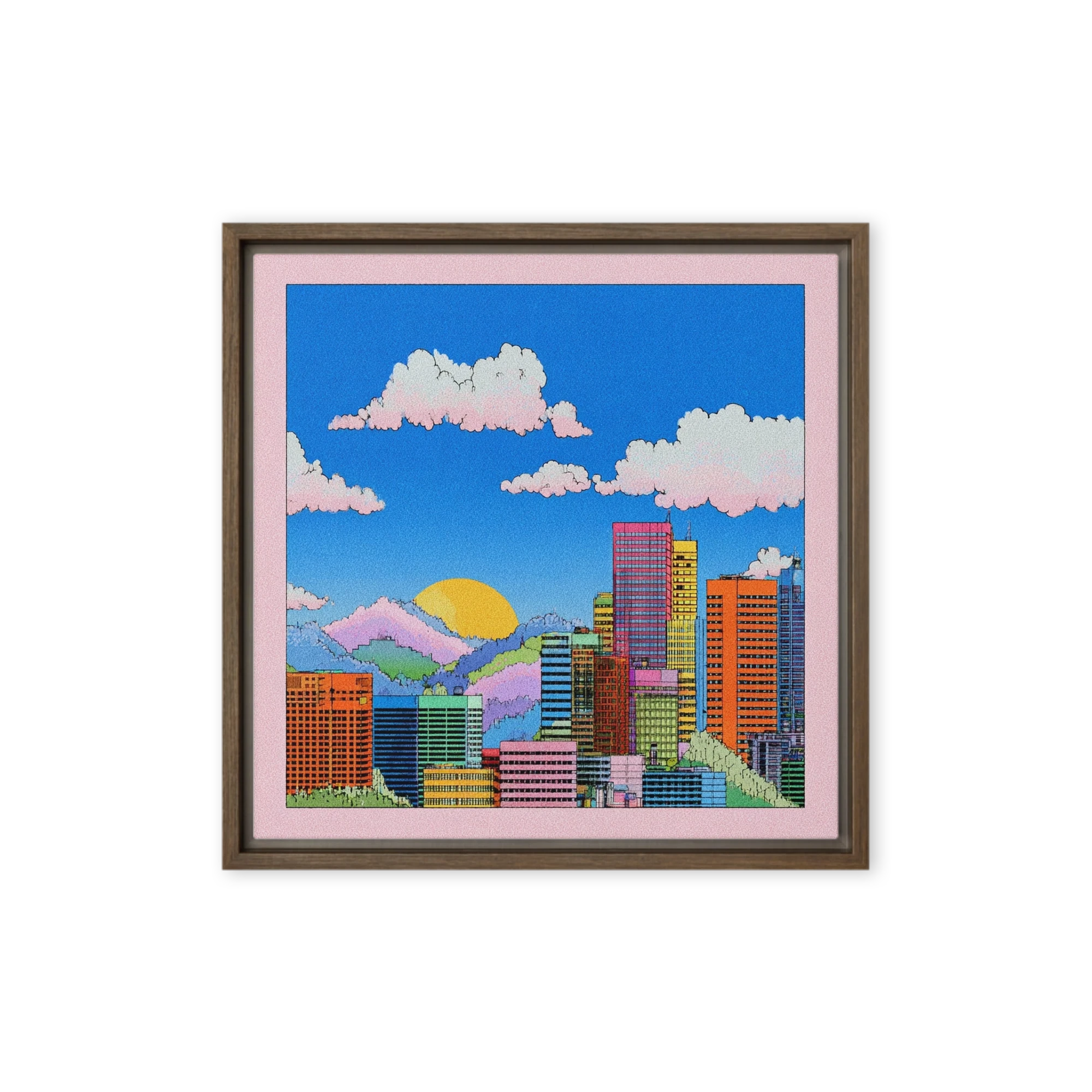 Retro Sun Cityscape | Art Print