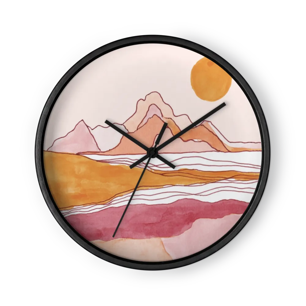 Terracotta Mountain Sunset | Wall Clock