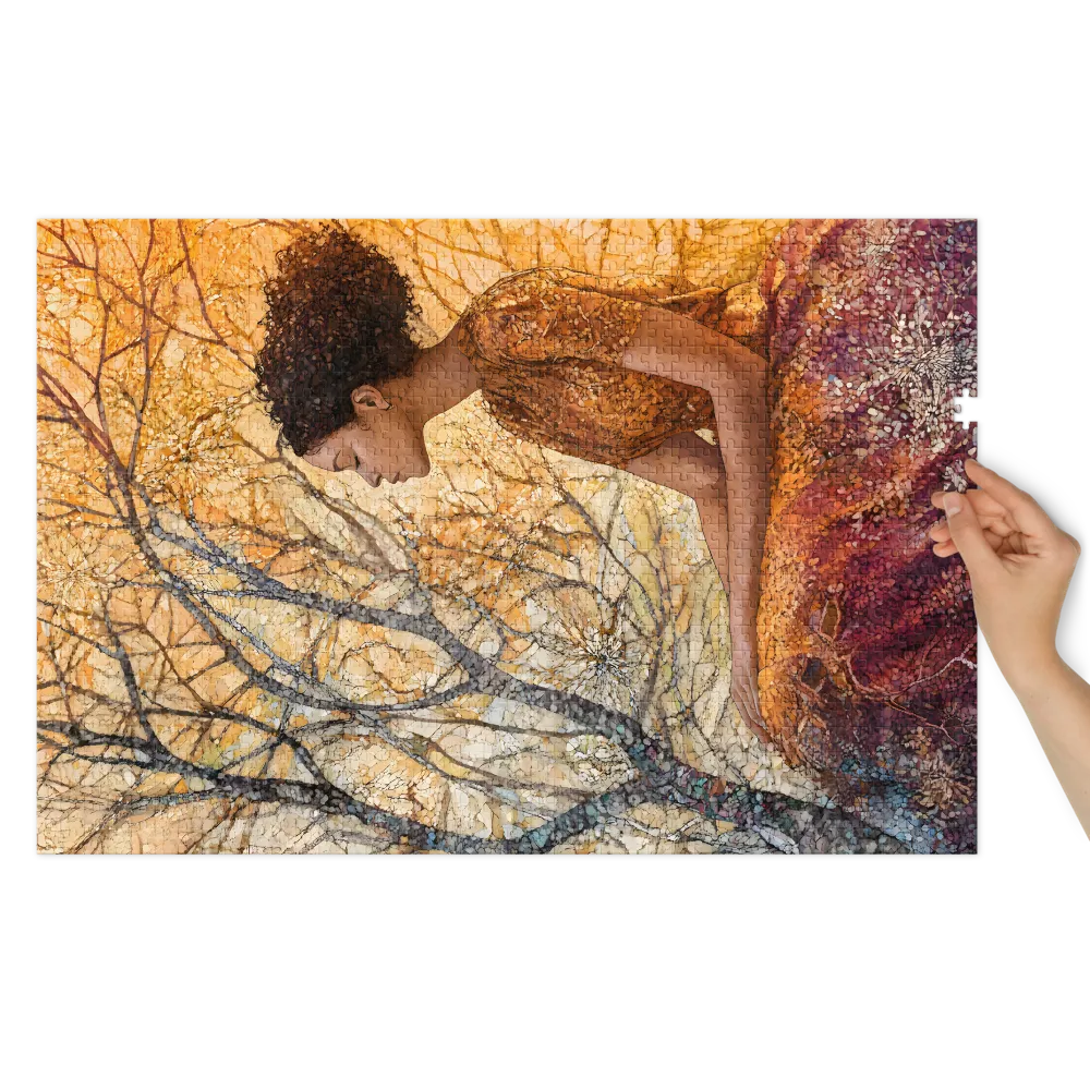 Serene Portrait of a Woman in Nature | Jigsaw Puzzle (252/520 pieces)