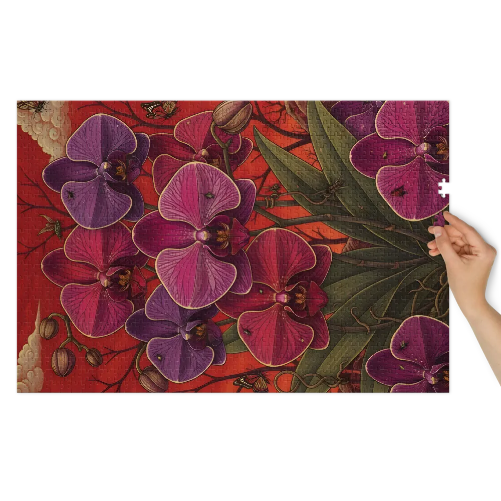 Crimson Orchids | Jigsaw Puzzles
