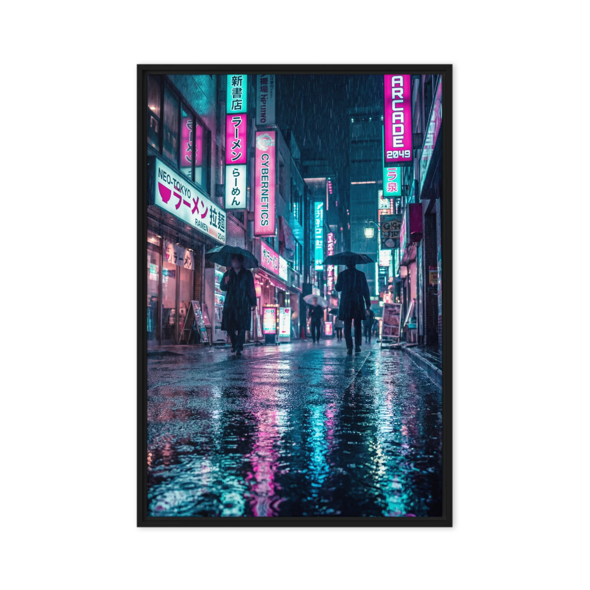 Neon Rain in Neo-Tokyo | Art Print