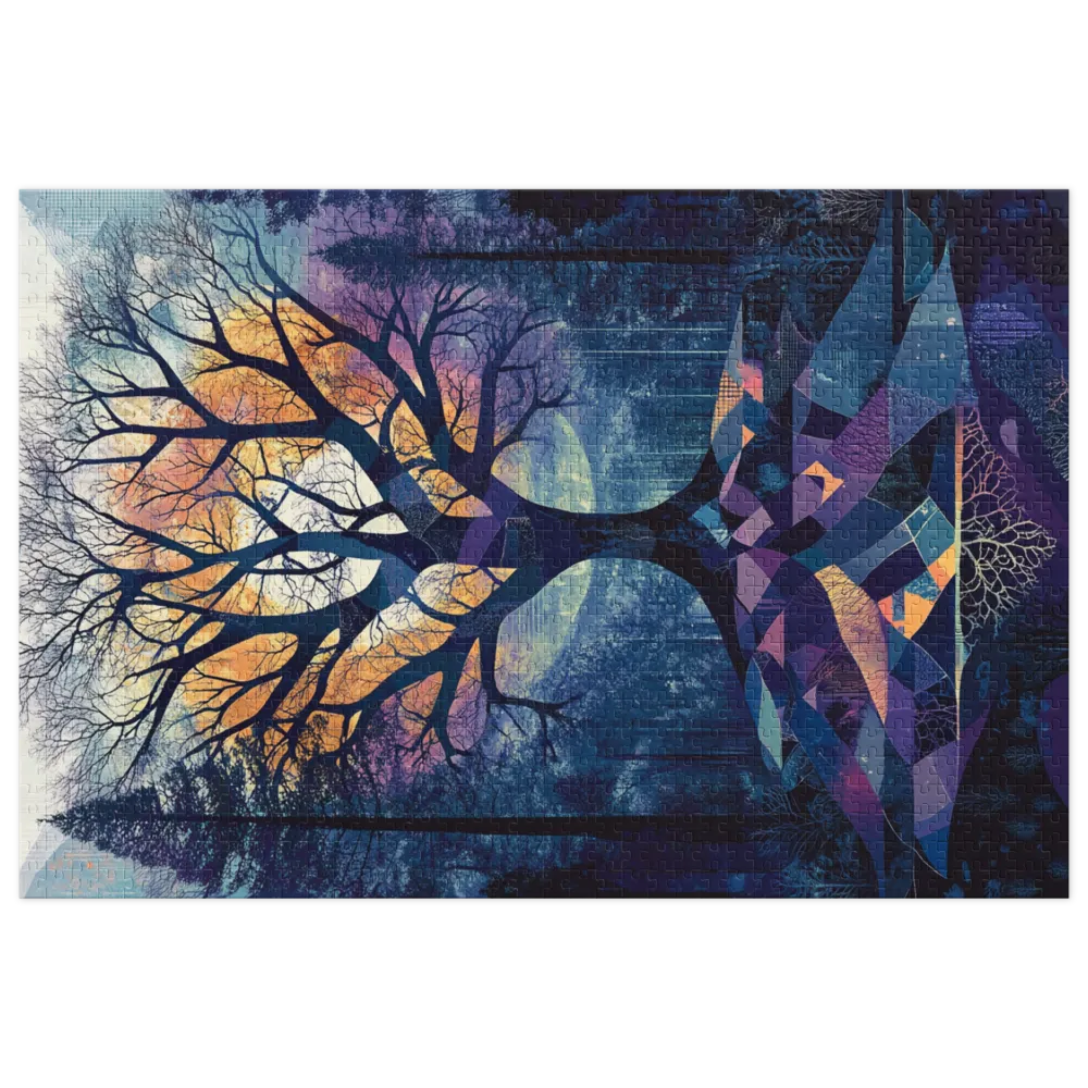 Surreal Digital Tree in Forest | Jigsaw Puzzle (252/520 pieces)