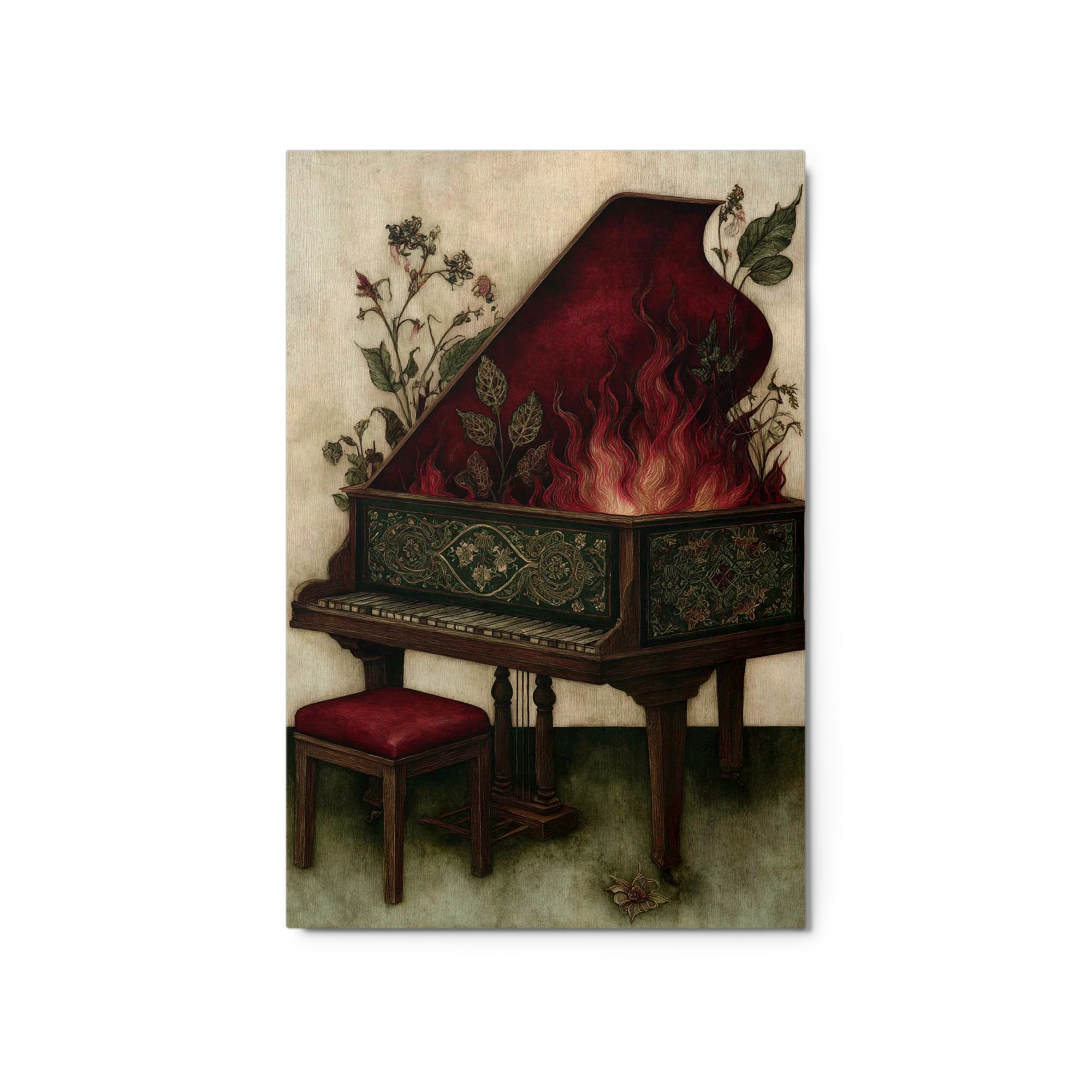 The Burning Piano | Art Print