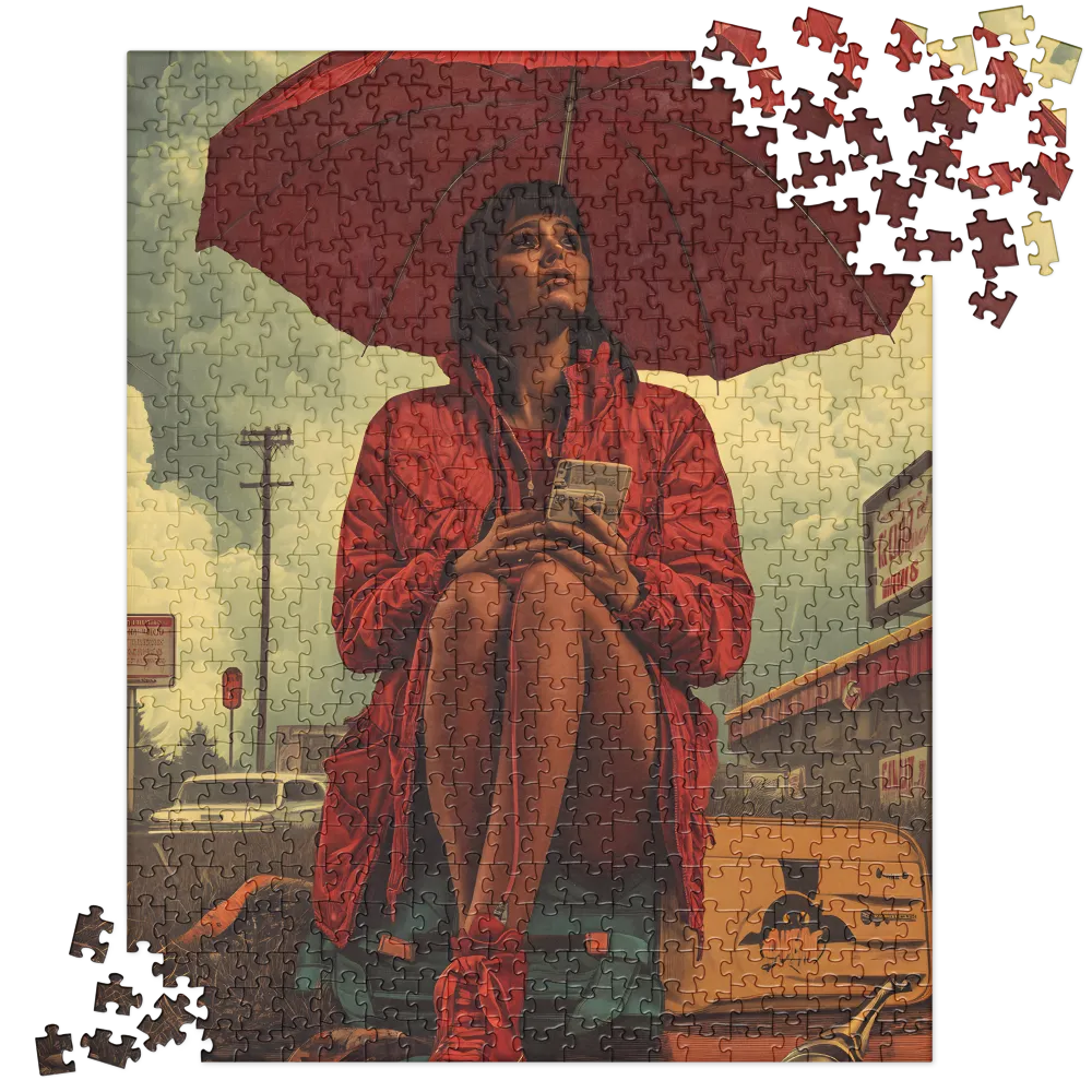 The Waiting Traveler 
 Jigsaw Puzzle in Tin Box