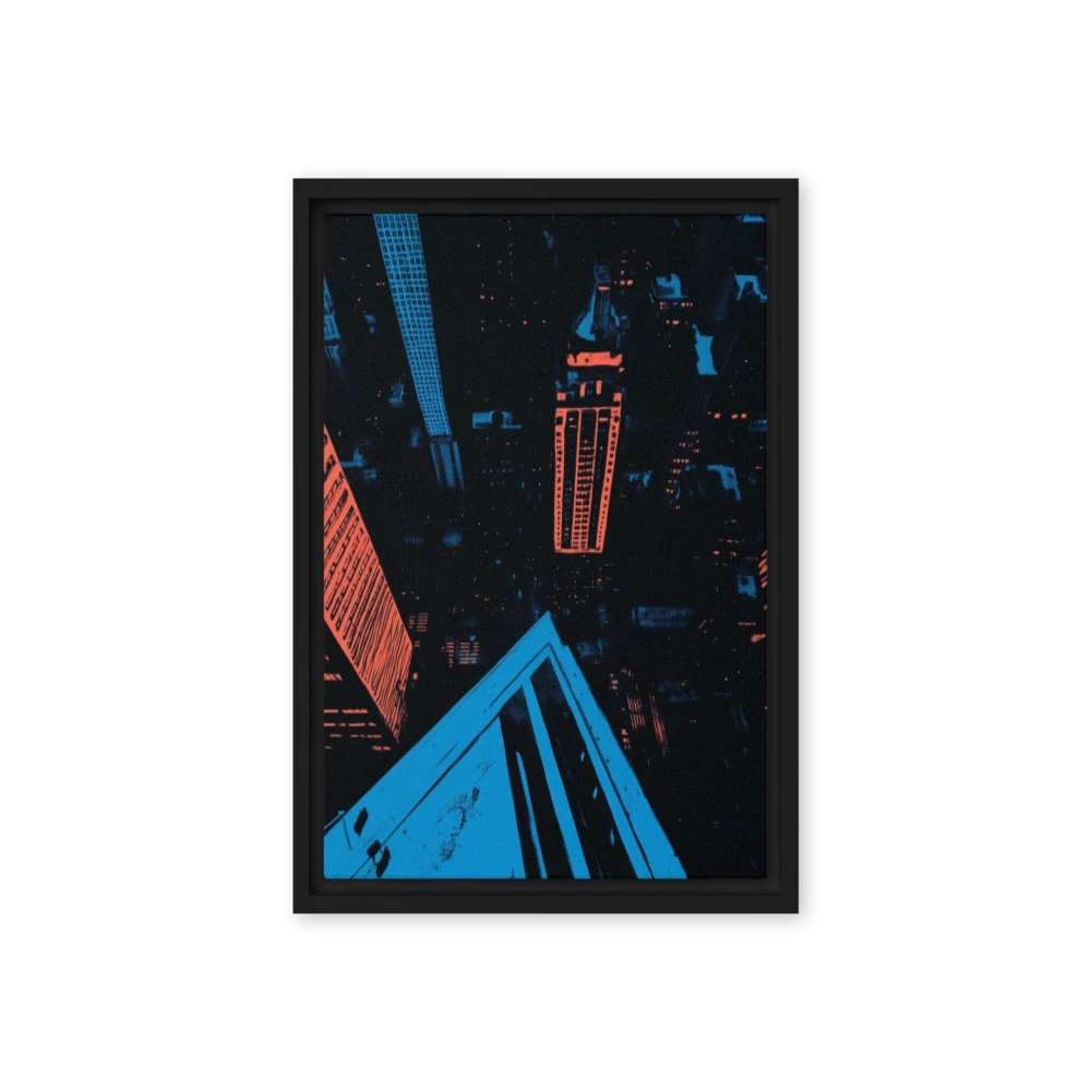 Nocturnal Cityscape in Blue and Orange