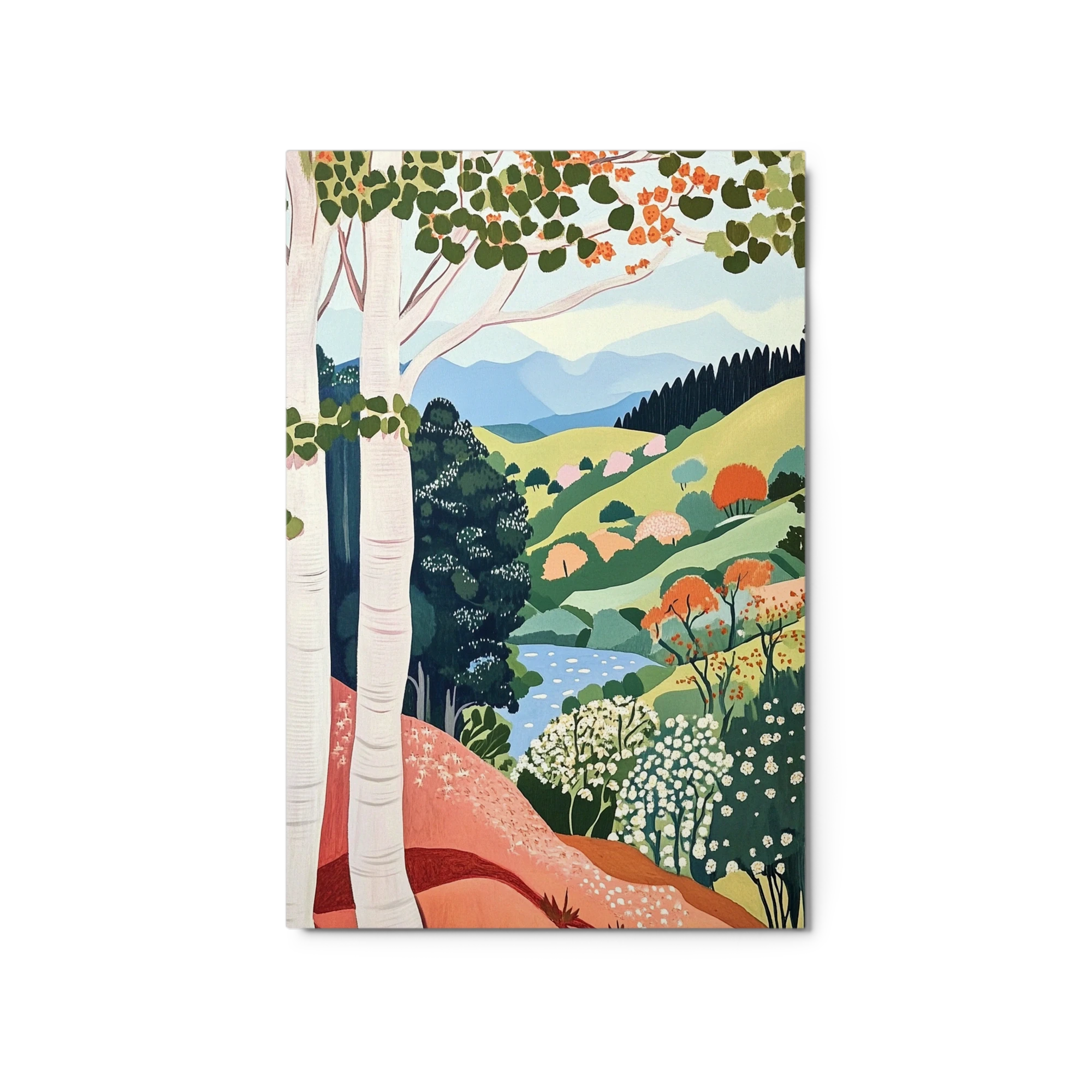 Vibrant Landscape with Trees and River