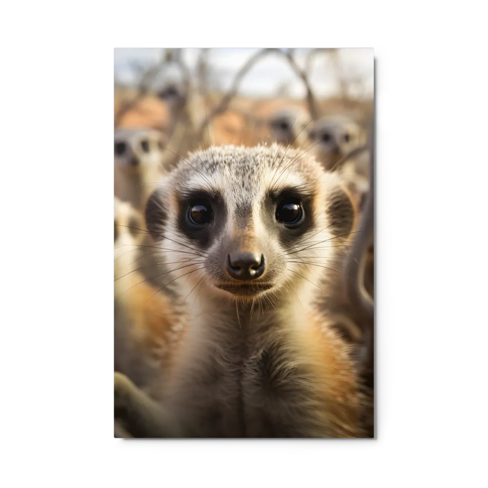 Curious Meerkat Portrait 
 Canvas with Black Frame