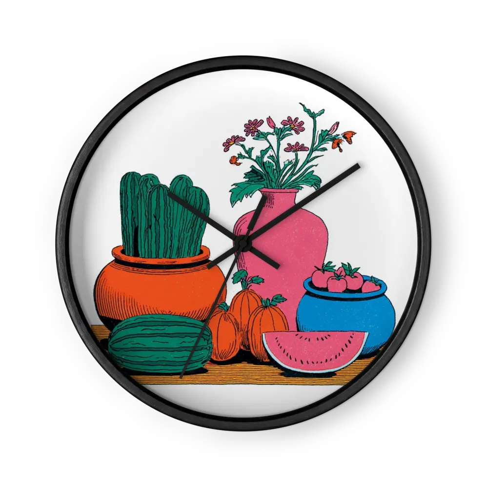 Nostalgic Risograph Graphic Wall Clocks — Flat Ink, Bright Days
