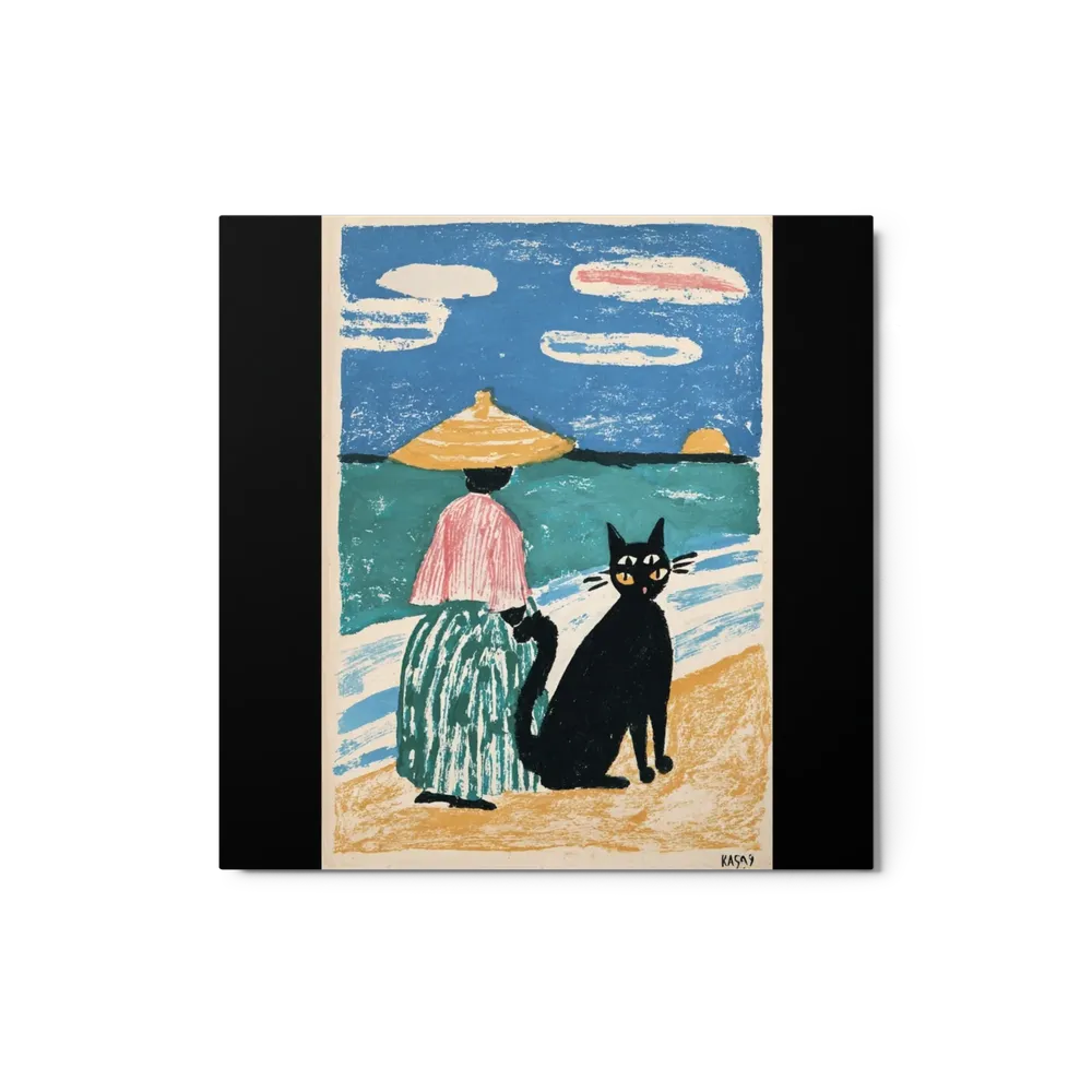 Black Cat by the Sea | Art Print