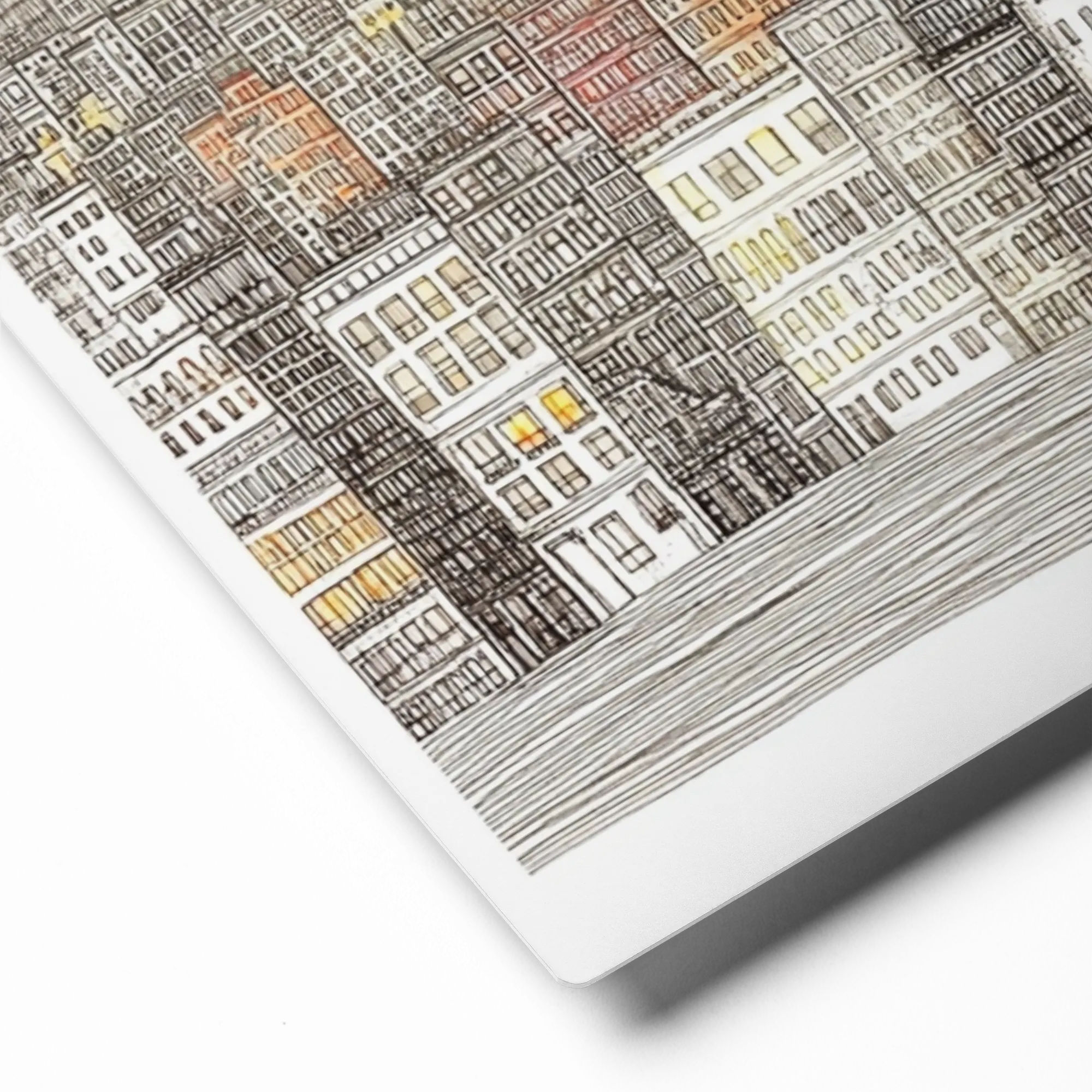 Lost in the City 
 Poster with Red oak Frame | 12″x 12″