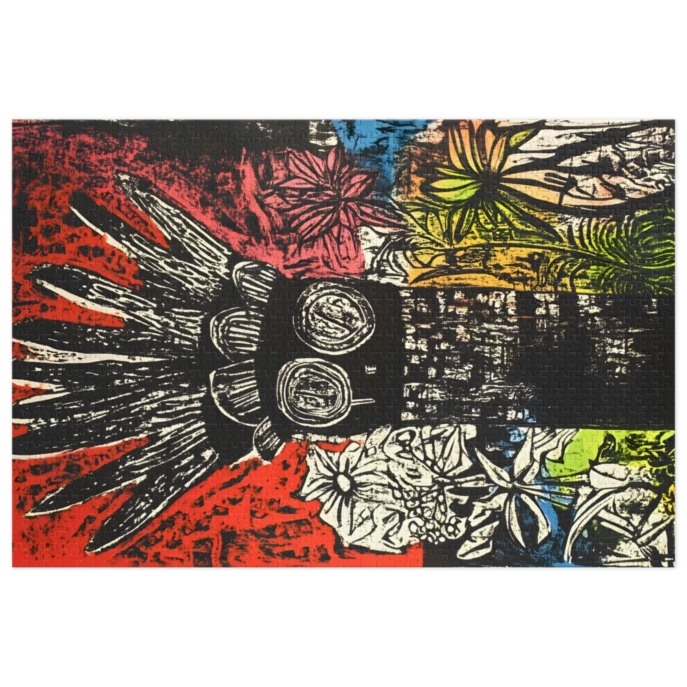 Abstract Figure with Tropical Plants | Jigsaw Puzzle (252/520 pieces)