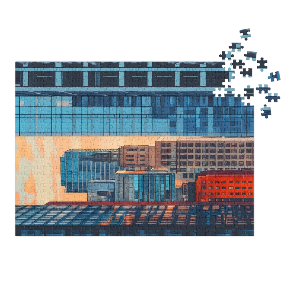 Brilho Urbano ao Entardecer 
 Puzzle em caixa de metal