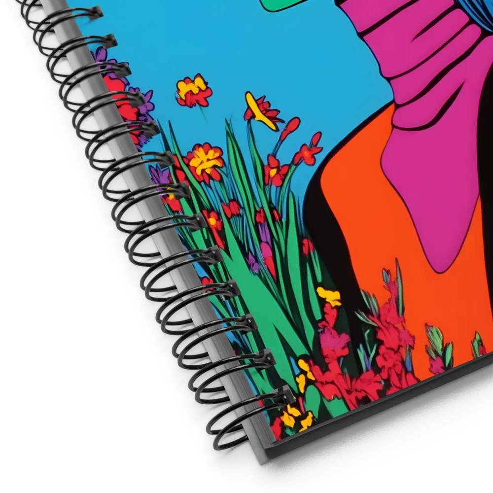 Floral Pop Art Portrait 
 Spiral Notebook | 140 pages