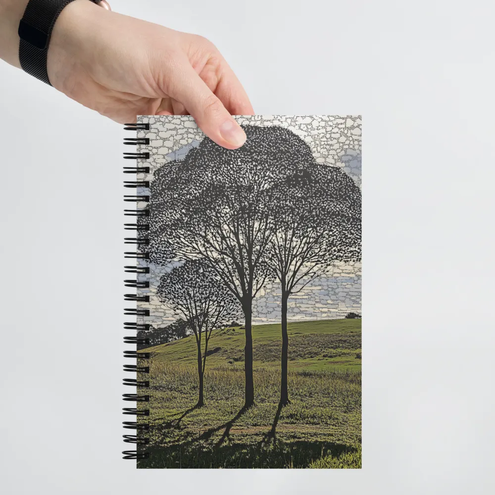 Silhouetted Trees in Mosaic Sky 
 Spiral Notebook | 140 pages