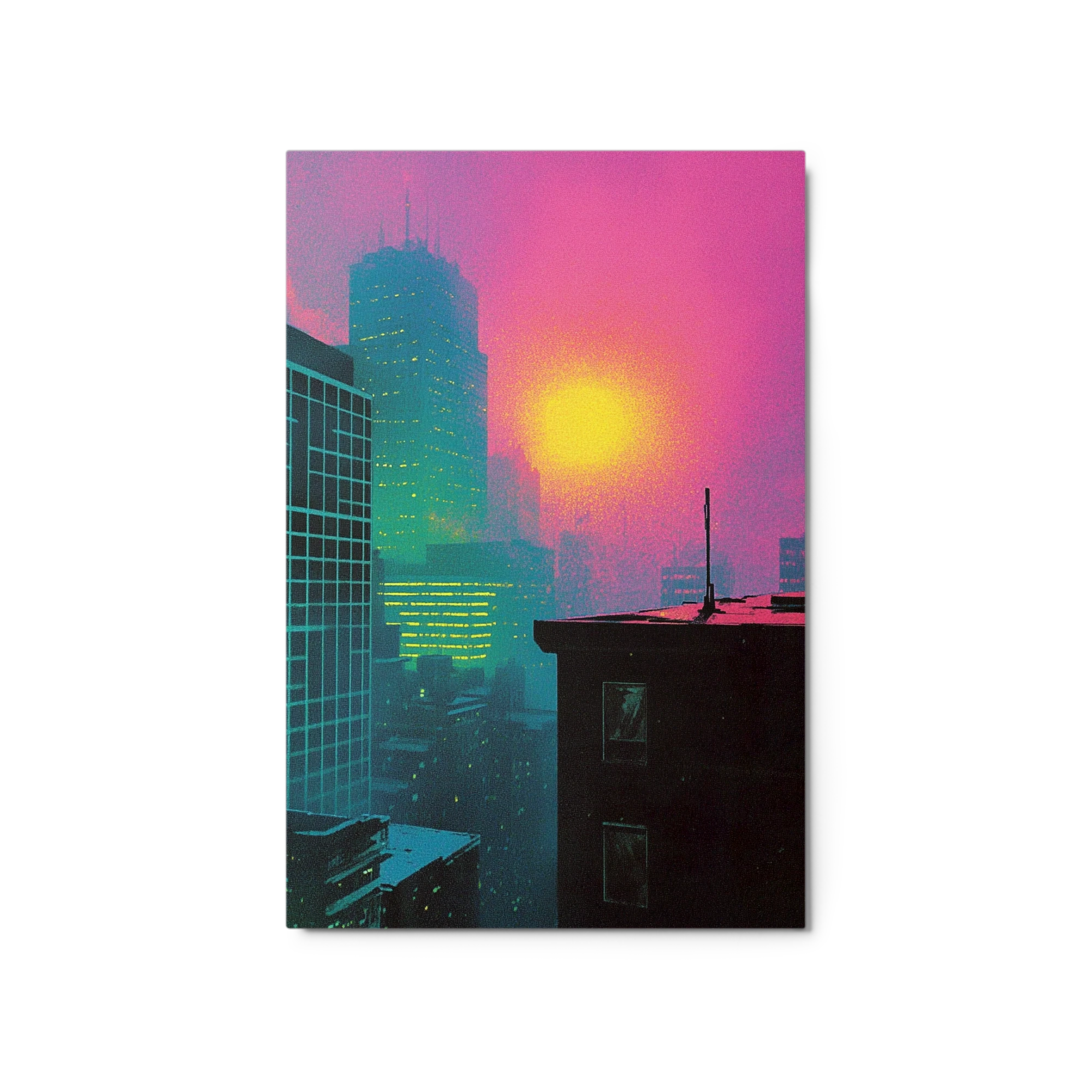 Neon Cityscape at Sunset