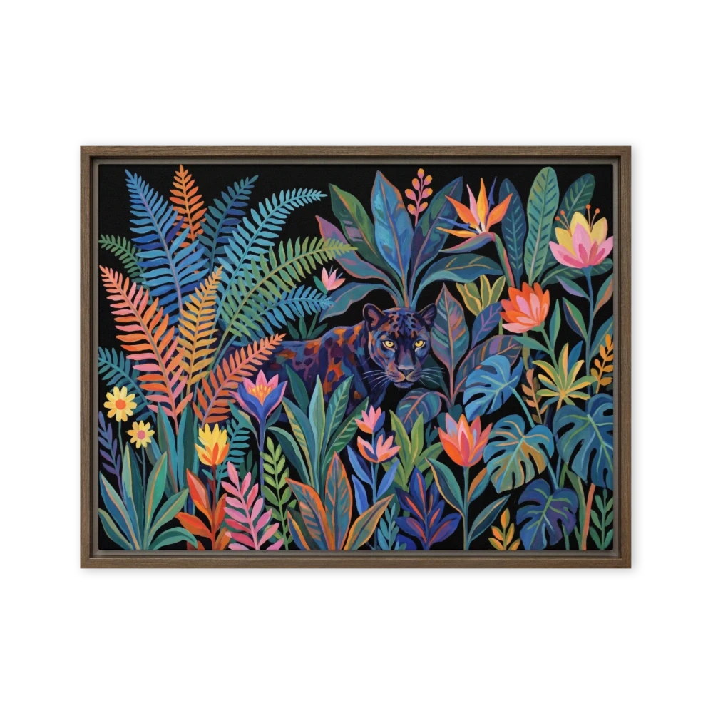 Nocturnal Panther in Tropical Foliage