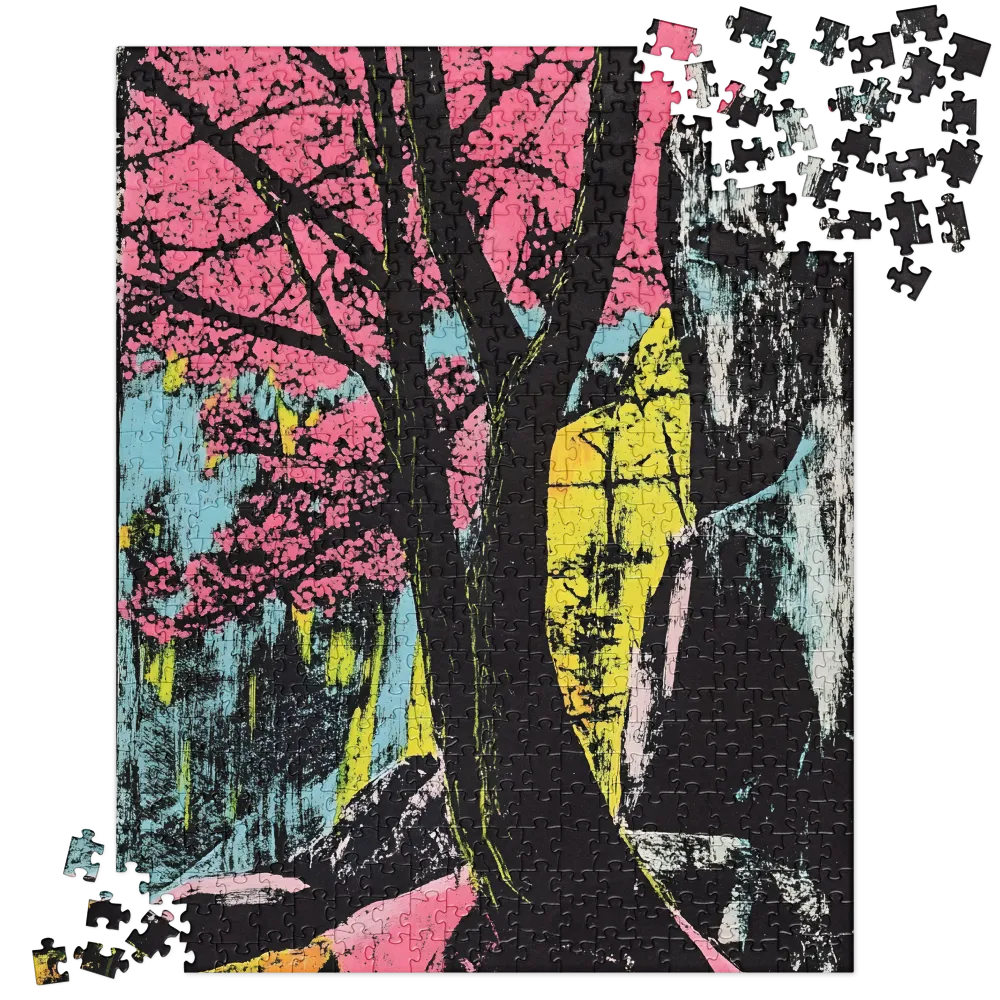 Blossom in Neon Forest 
 Jigsaw Puzzle in Tin Box