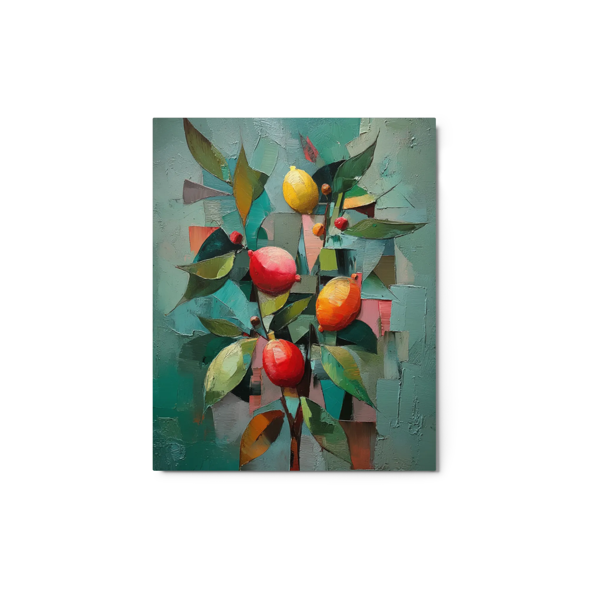 Geometric Citrus Grove 
 Canvas with Black Frame