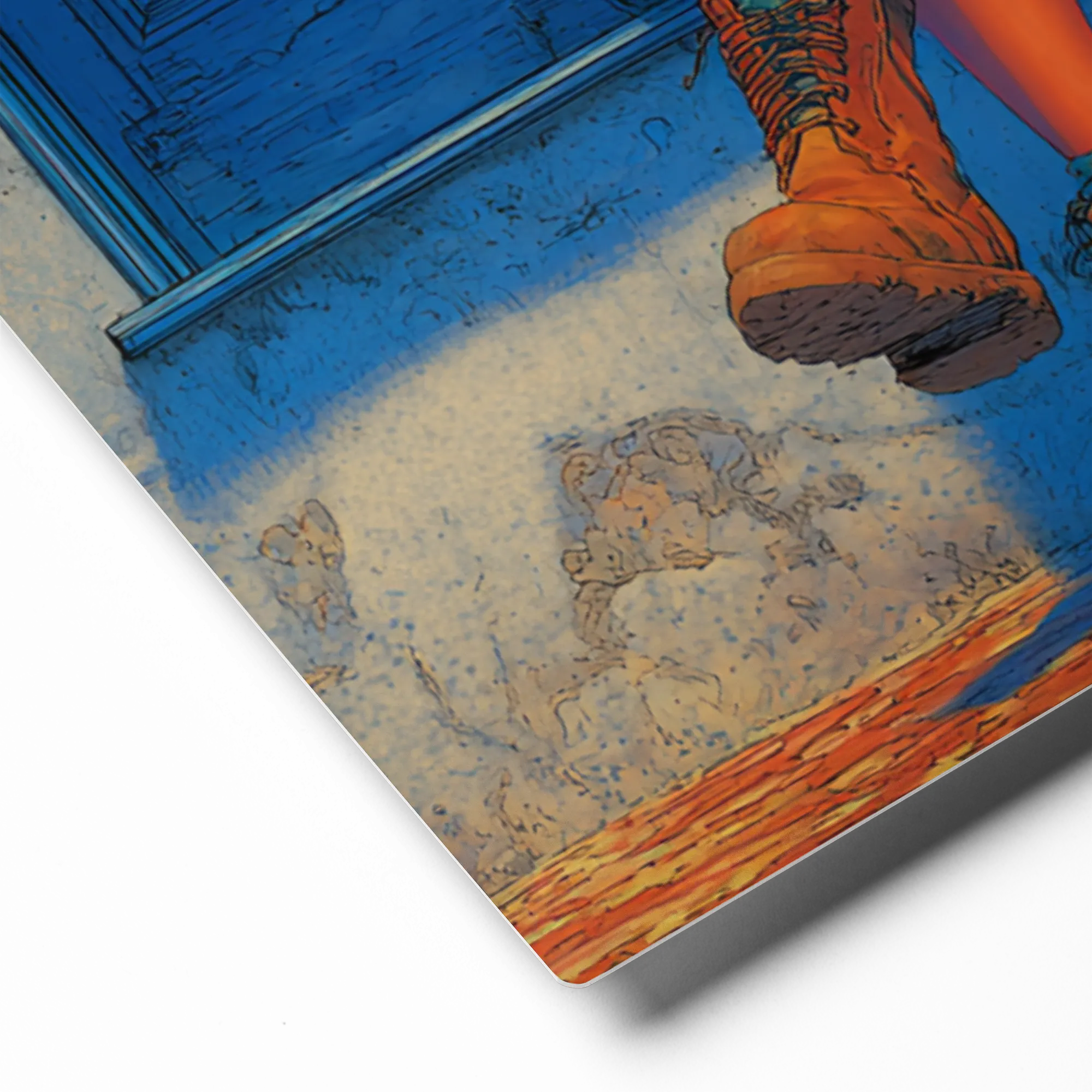 Shades of Azure 
 Canvas with Brown Frame
