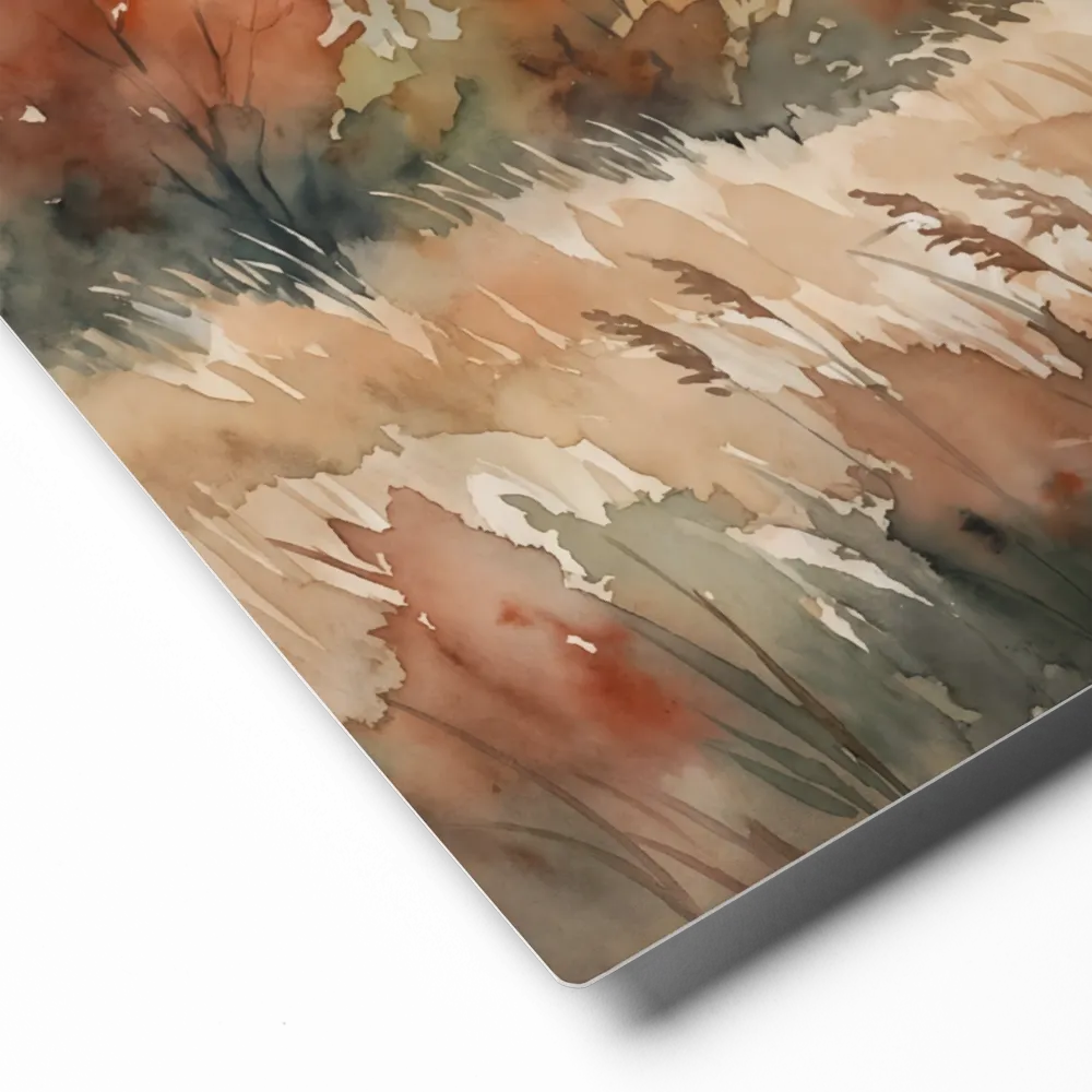 Watercolor Autumn Landscape 
 Poster with Red oak Frame | 8″x 10″