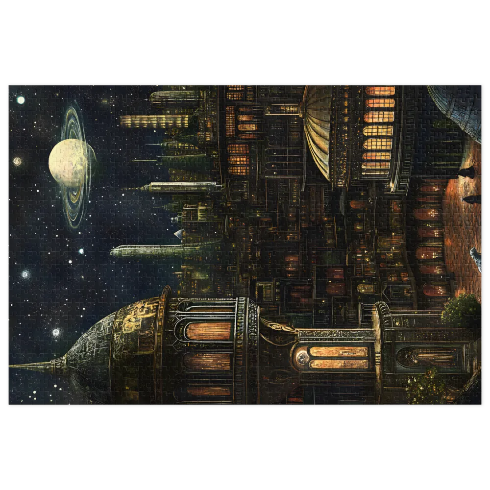Surreal Cityscape with Saturn | Jigsaw Puzzle (252/520 pieces)