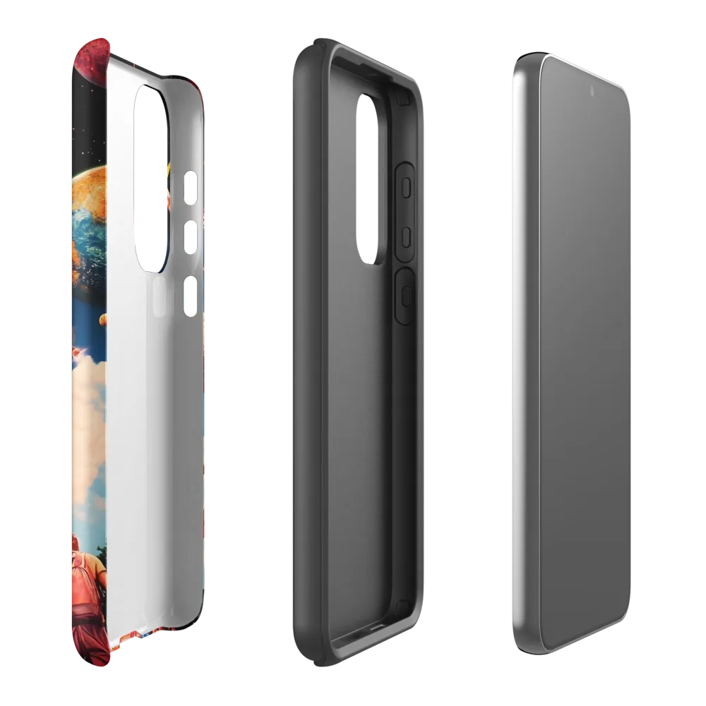 Rocket Launch with Colorful Planets | Phone Case