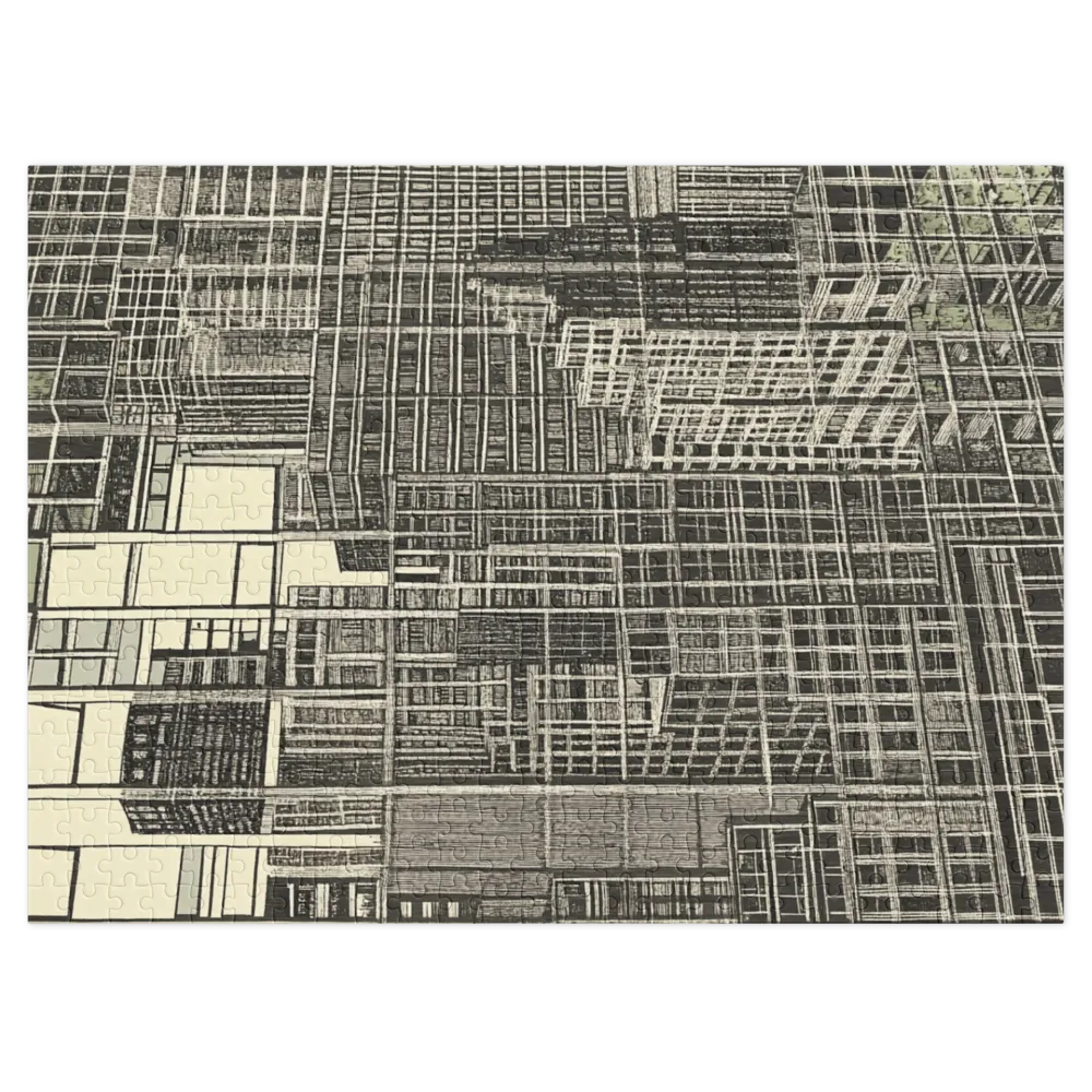 Abstração da Grade Urbana 
 Puzzle em caixa de metal
