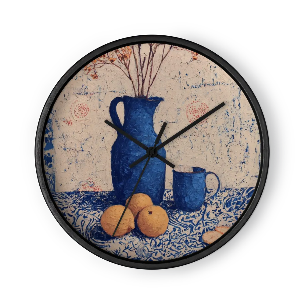 Blue Pitcher and Lemons | Wall Clock