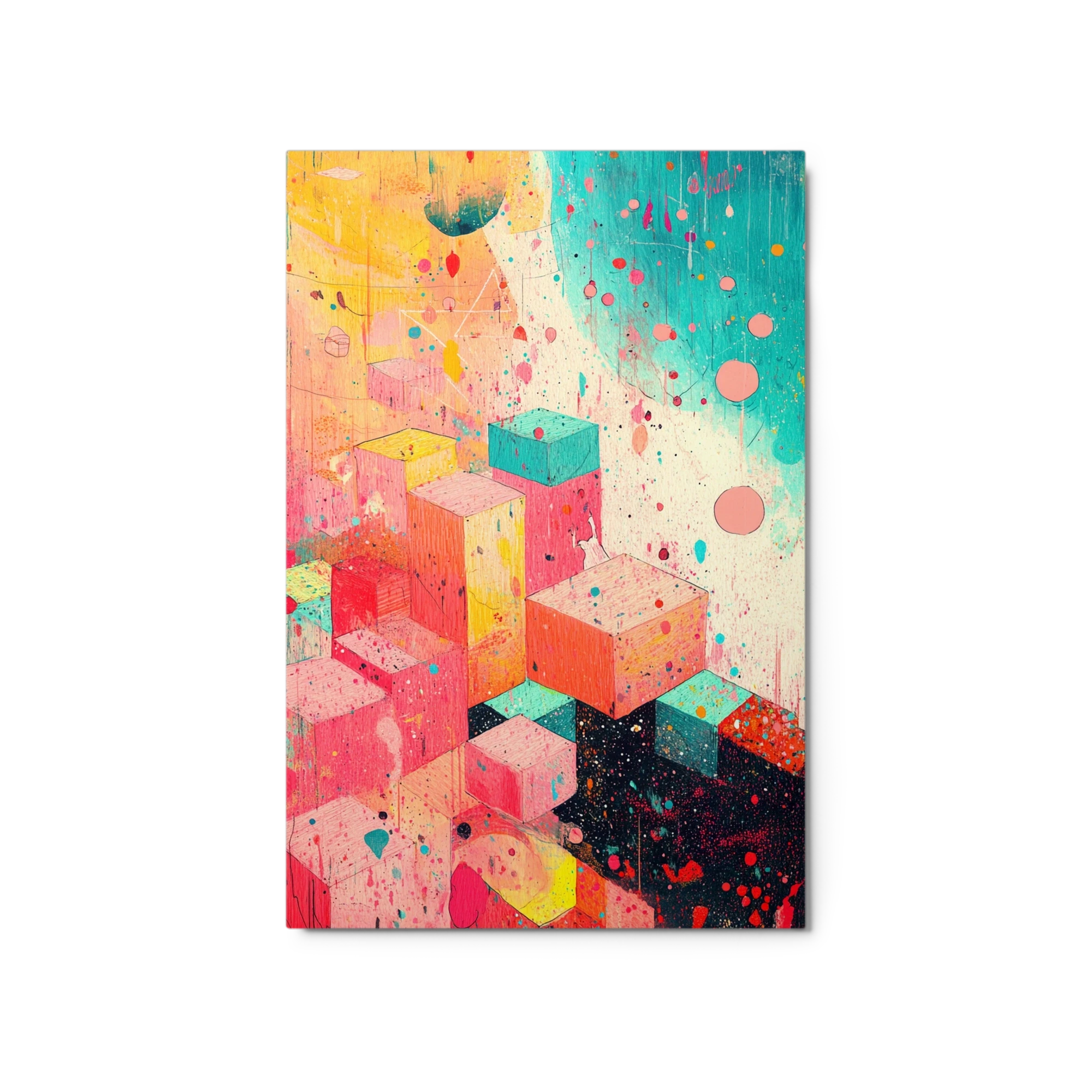 Abstract Geometric Cube Art
