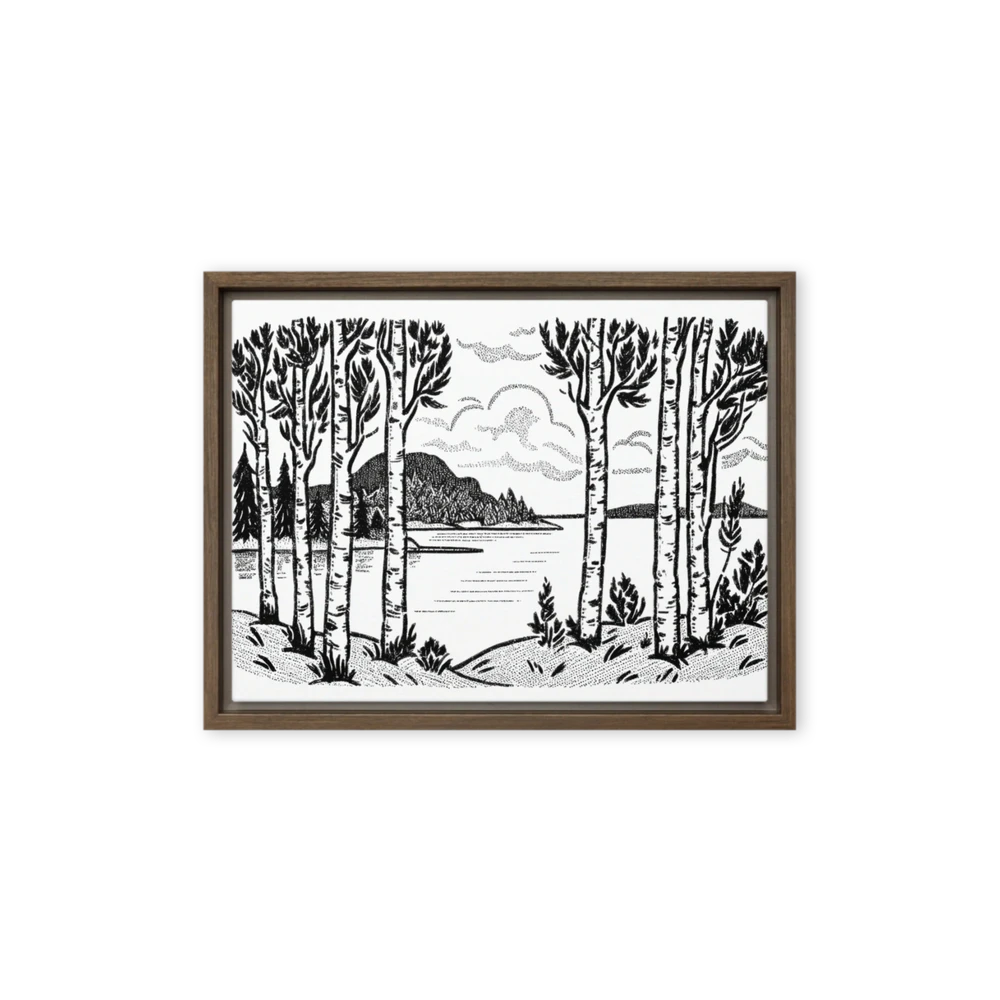 Birch Trees by the Lake | Art Print