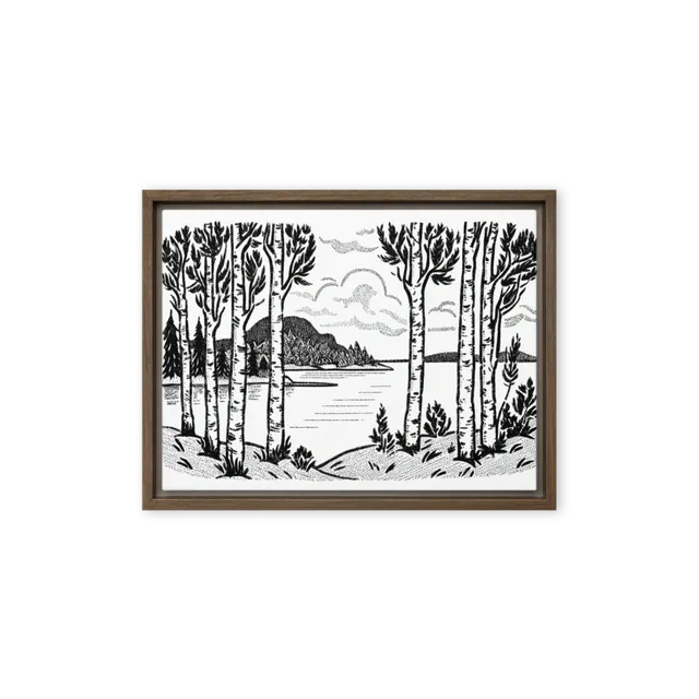 Birch Trees by the Lake | Art Print