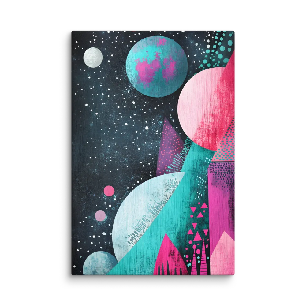 Celestial Geometric Layers 
 Canvas with White Frame