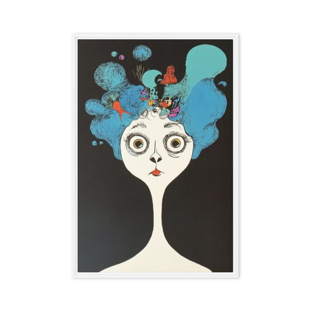Surreal Woman with Blue Hair