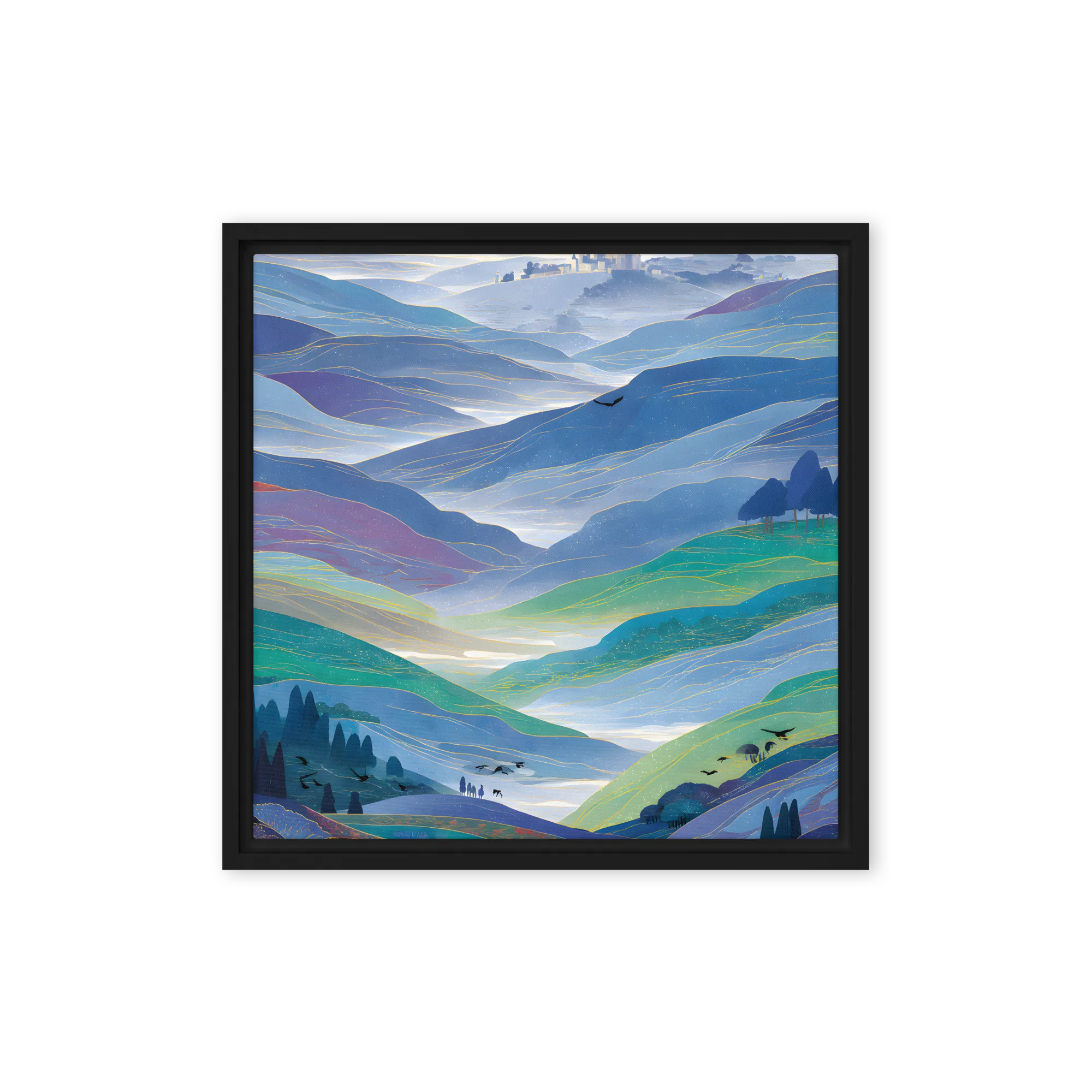 Gilded Azure Wall Art for Modern Living — Limited Edition