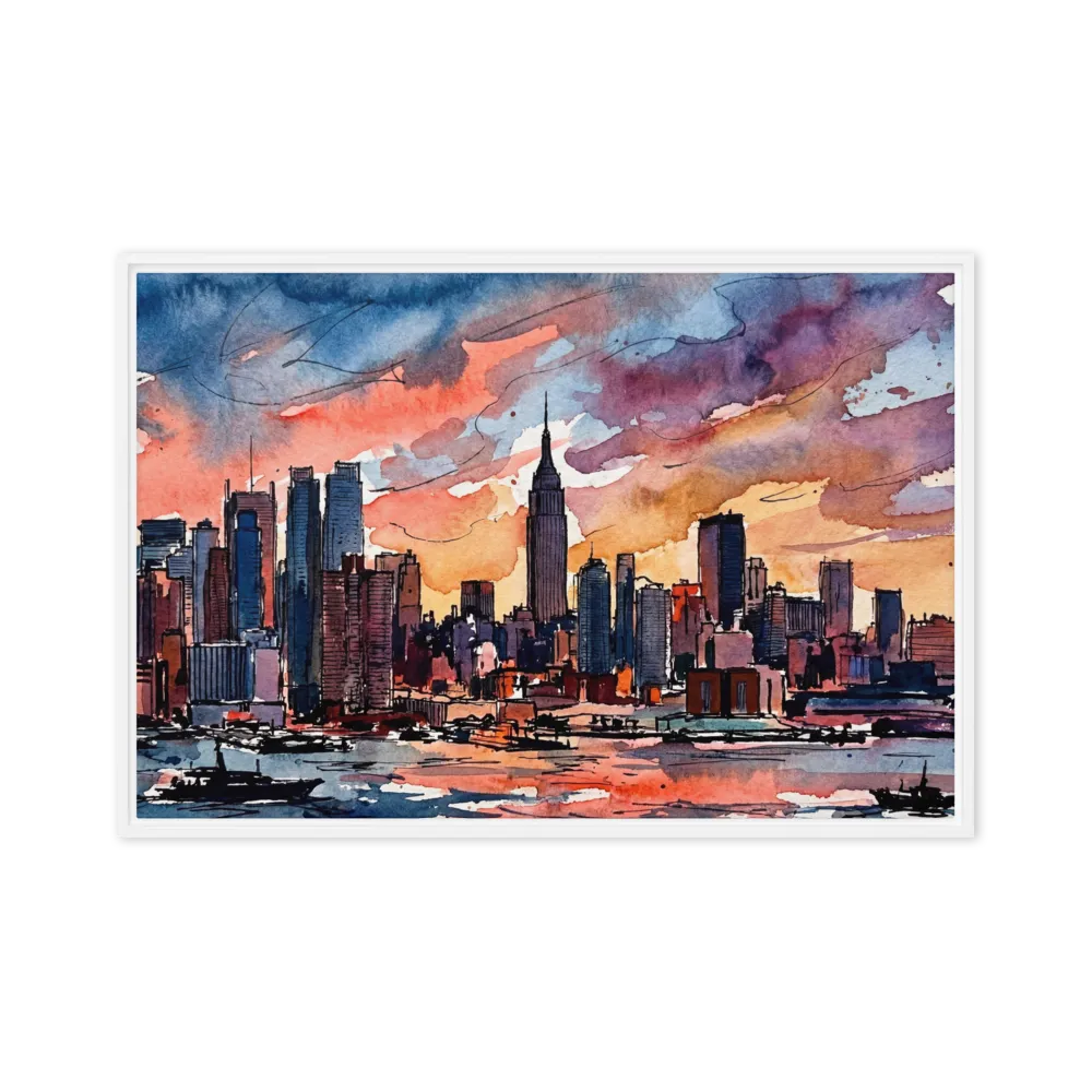 Manhattan Sunset Reflection 
 Canvas | 10″x 20″