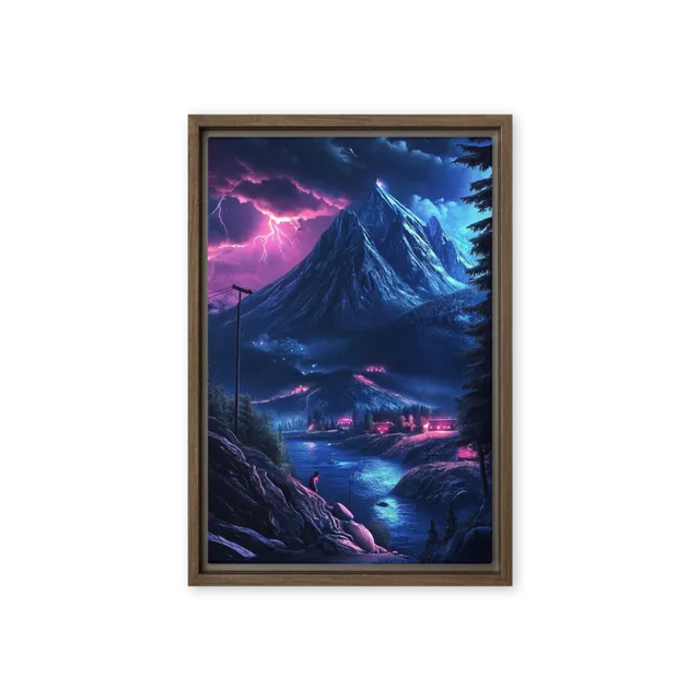 Neon Mountain Dreamscape | Art Print