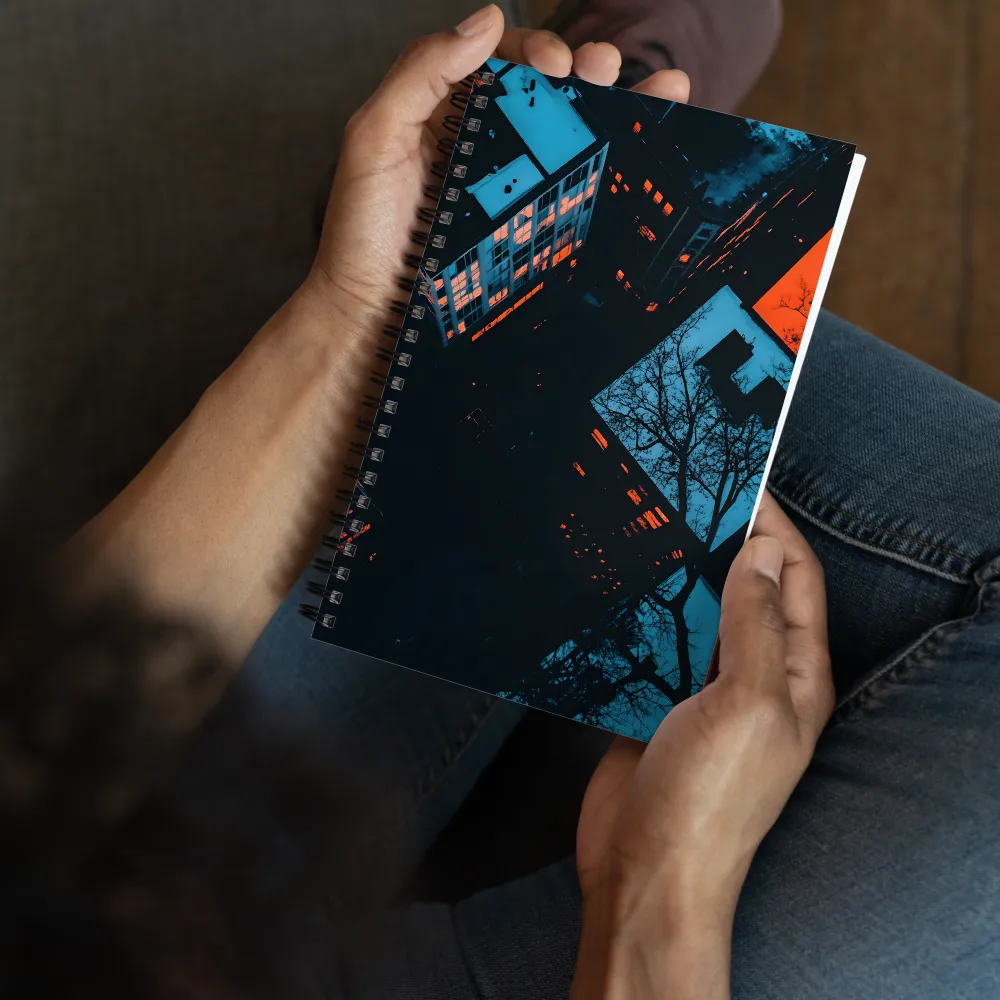 Urban Duality: Azure and Ember 
 Spiral Notebook | 140 pages
