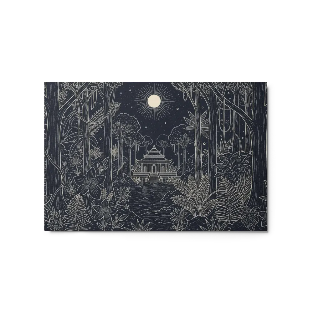 Moonlit Jungle Pagoda | Art Print