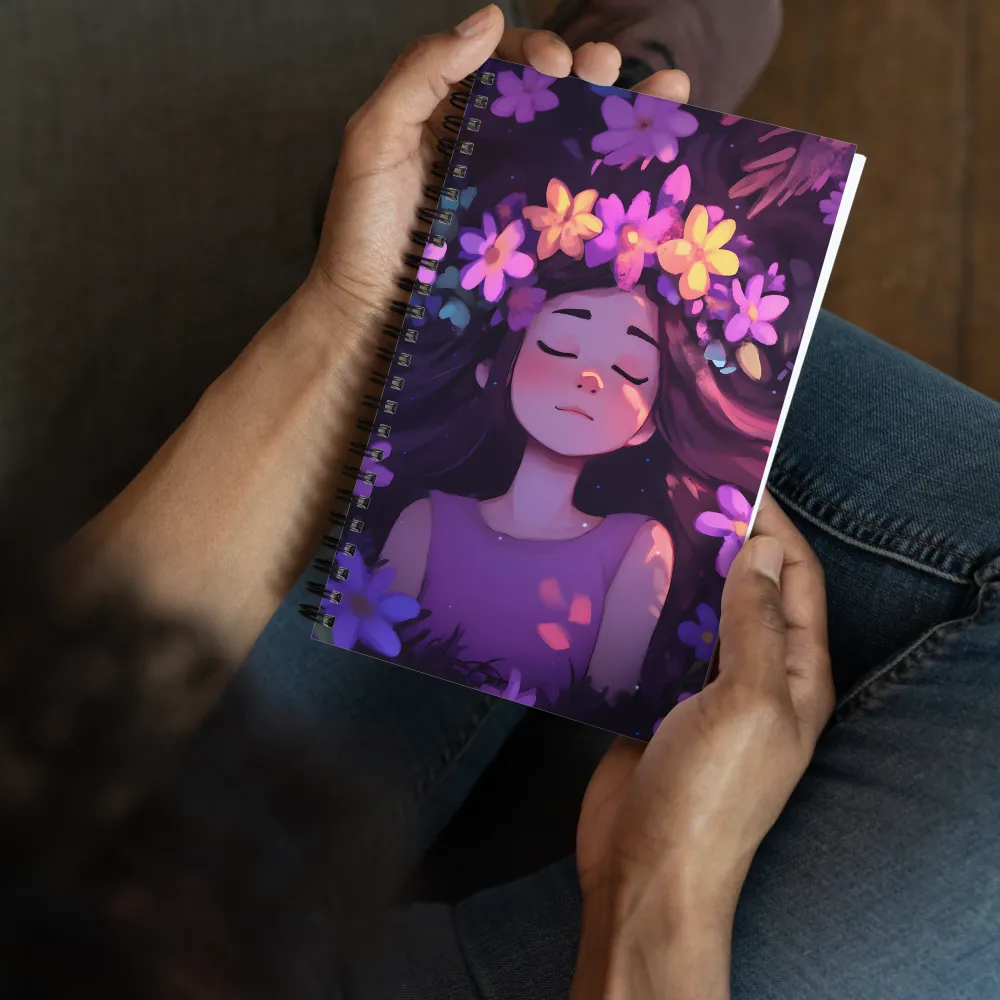 Dreamy Floral Girl 
 Spiral Notebook | 140 pages