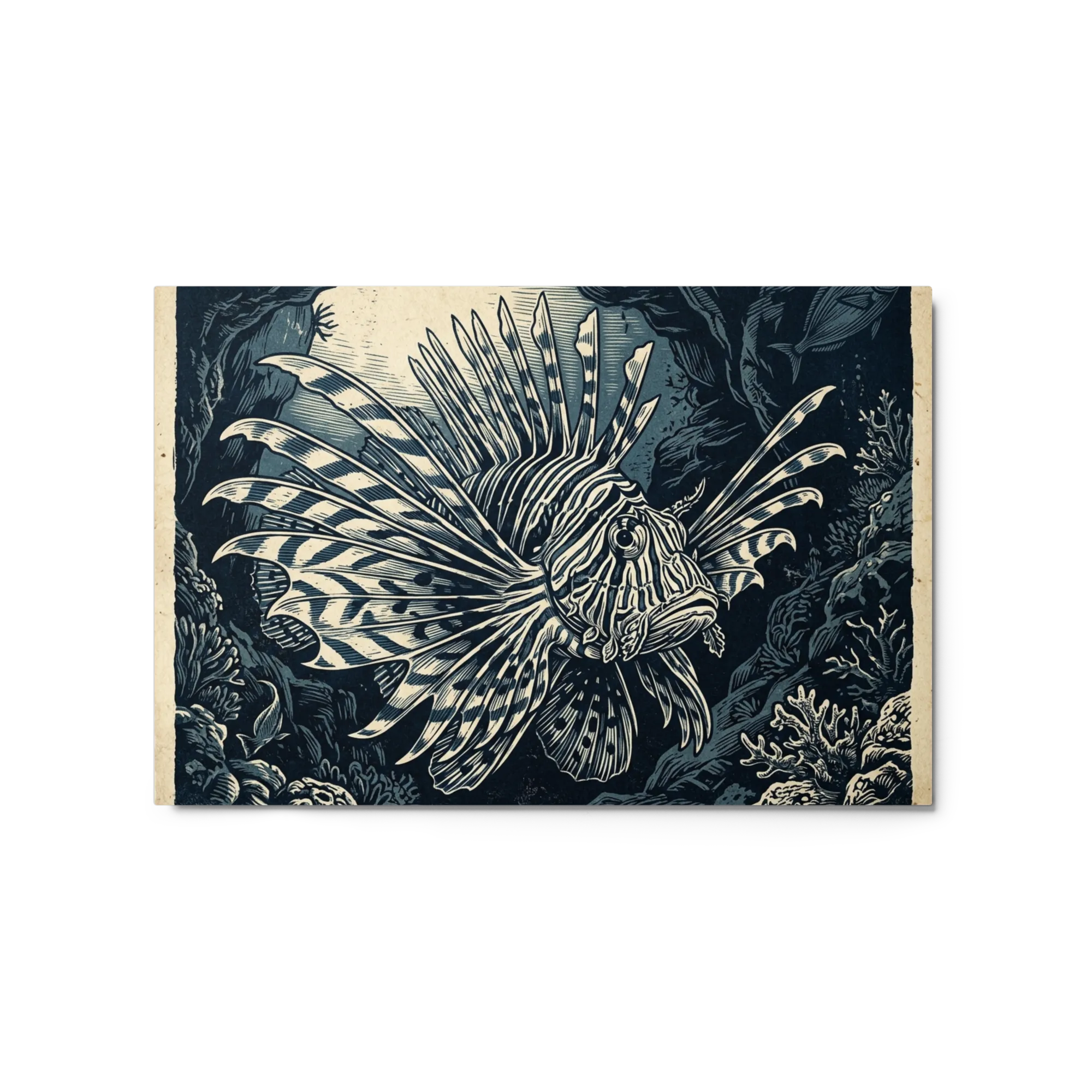 Lionfish of the Deep 
 Canvas with White Frame