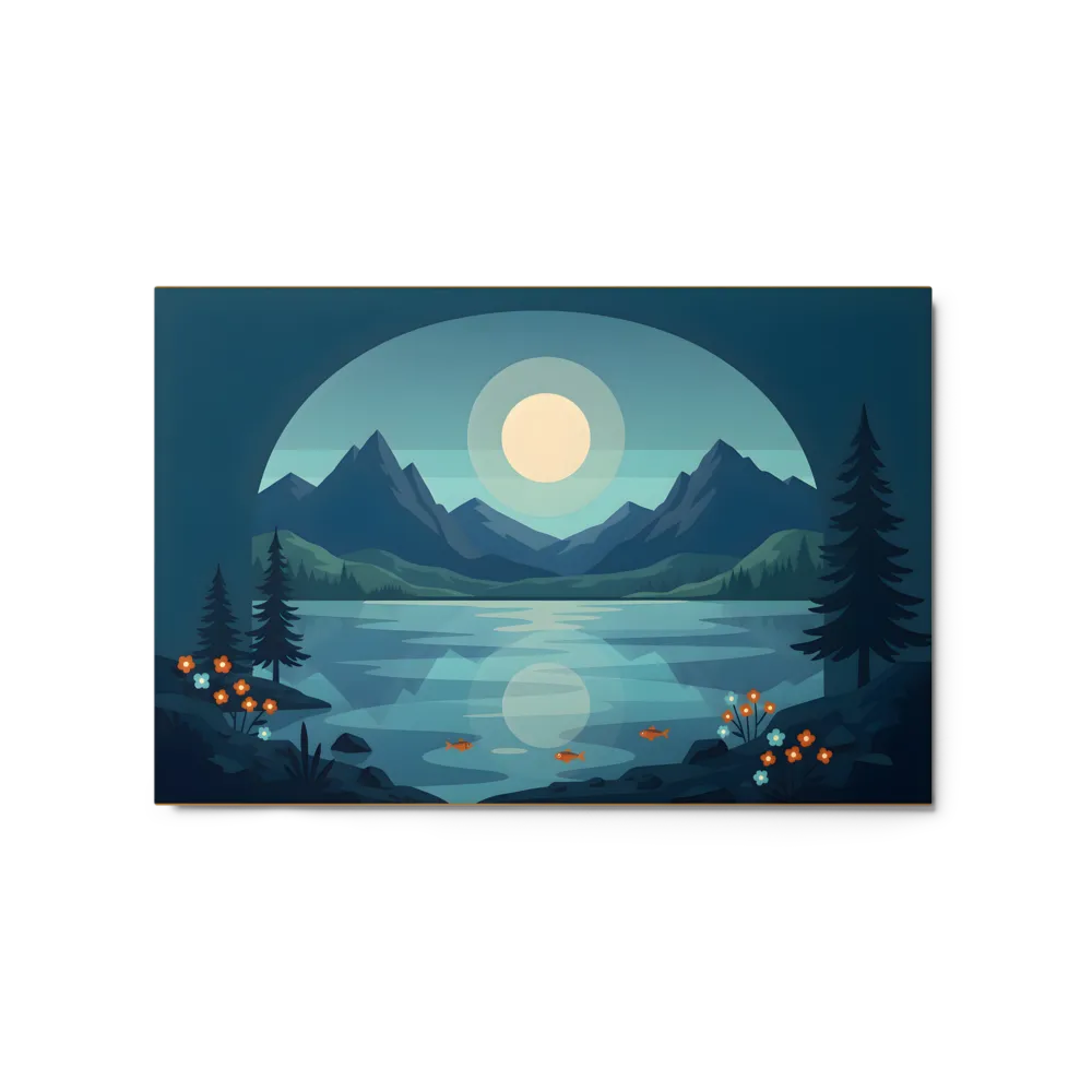 Serene Mountain Lake 
 Canvas with Black Frame