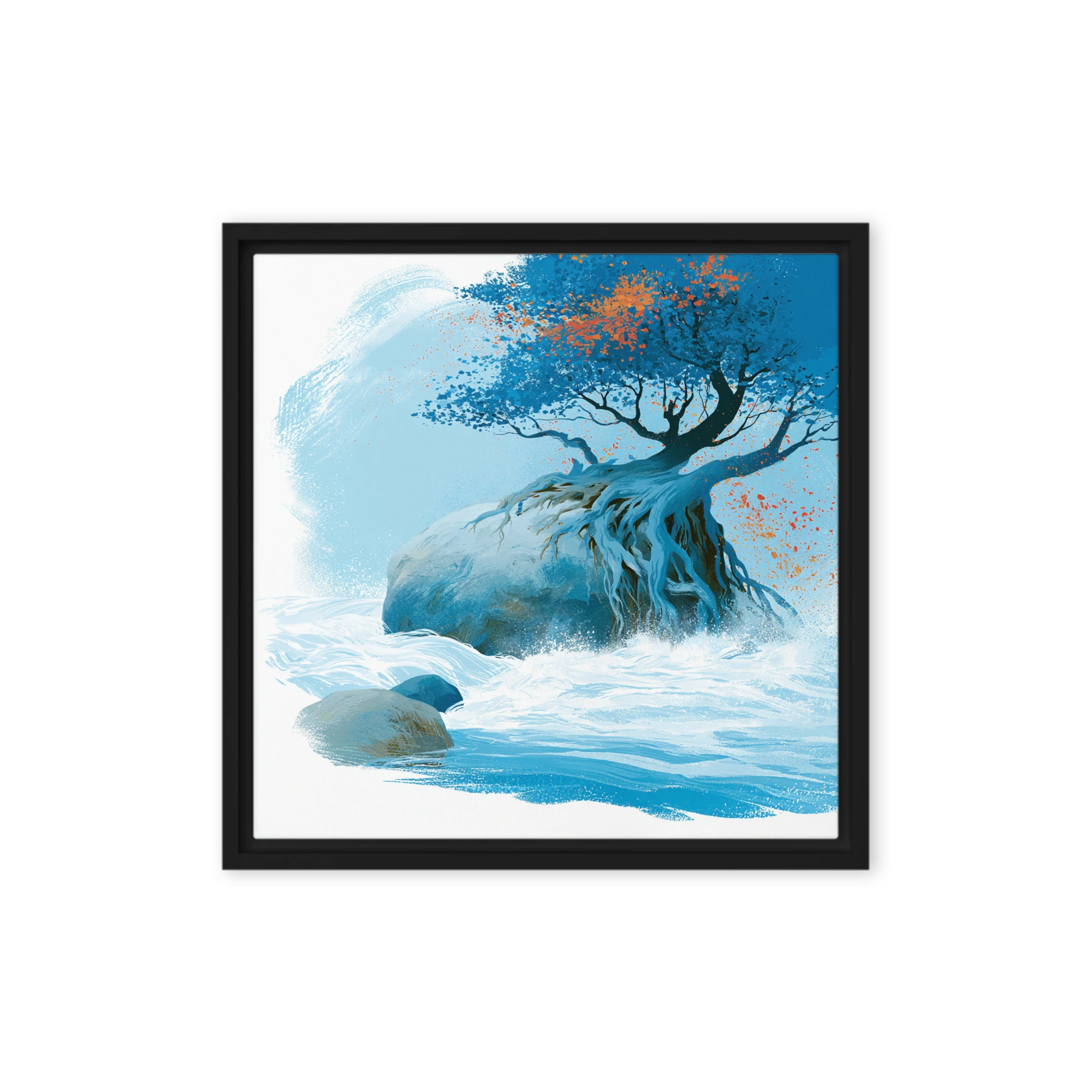 Tree on River Rock | Art Print