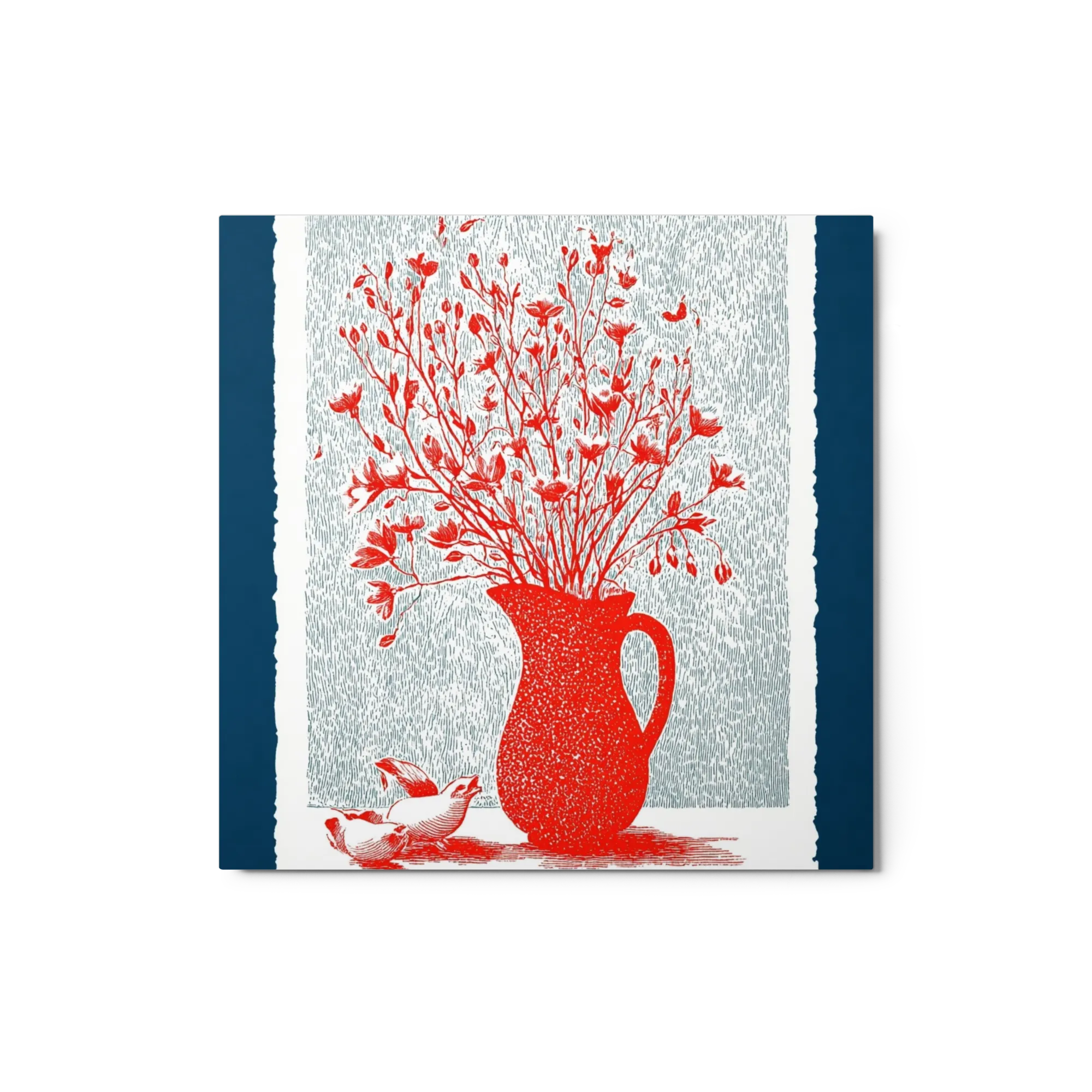 Red Pitcher and Wildflowers