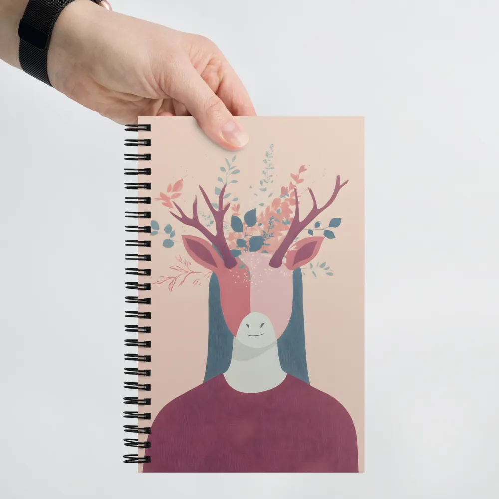 Whimsical Deer with Floral Antlers 
 Spiral Notebook | 140 pages