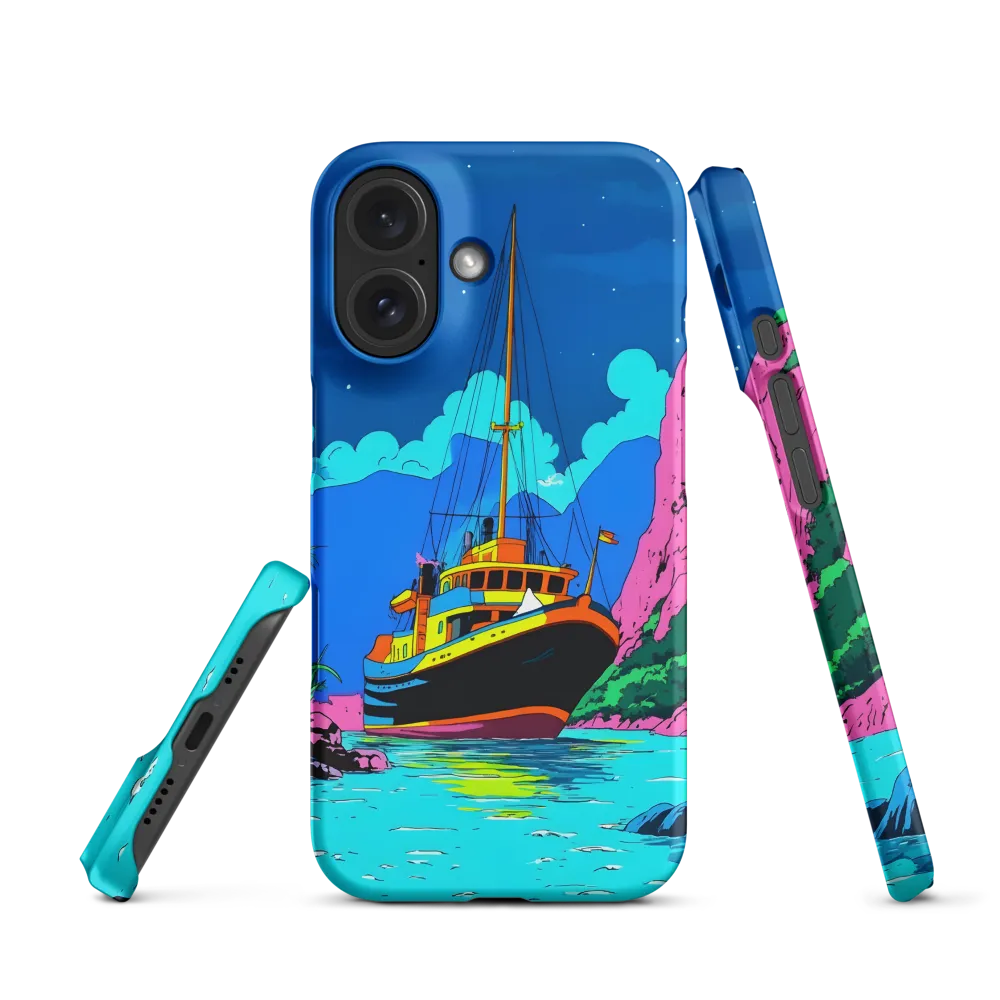 Retro Boat in River Landscape | Phone Case