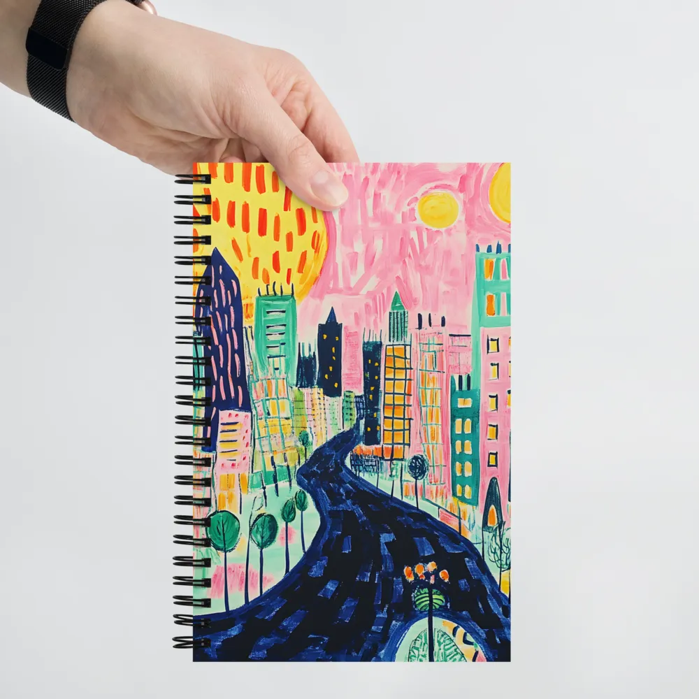 Vibrant Cityscape Odyssey 
 Spiral Notebook | 140 pages