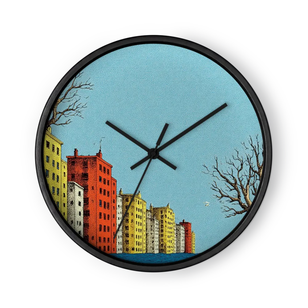 Urban Horizon in Blue | Wall Clock