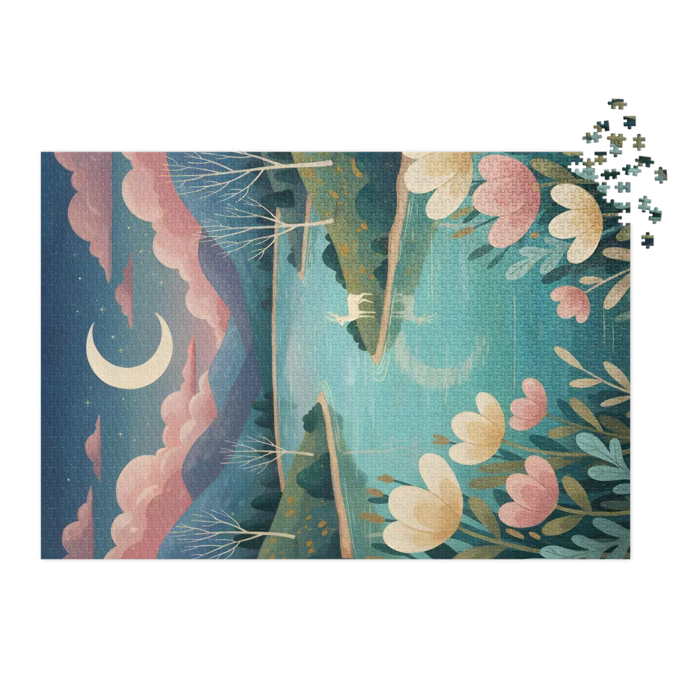 Sussurri del Lago al Chiaro di Luna 
 Puzzle in scatola di metallo